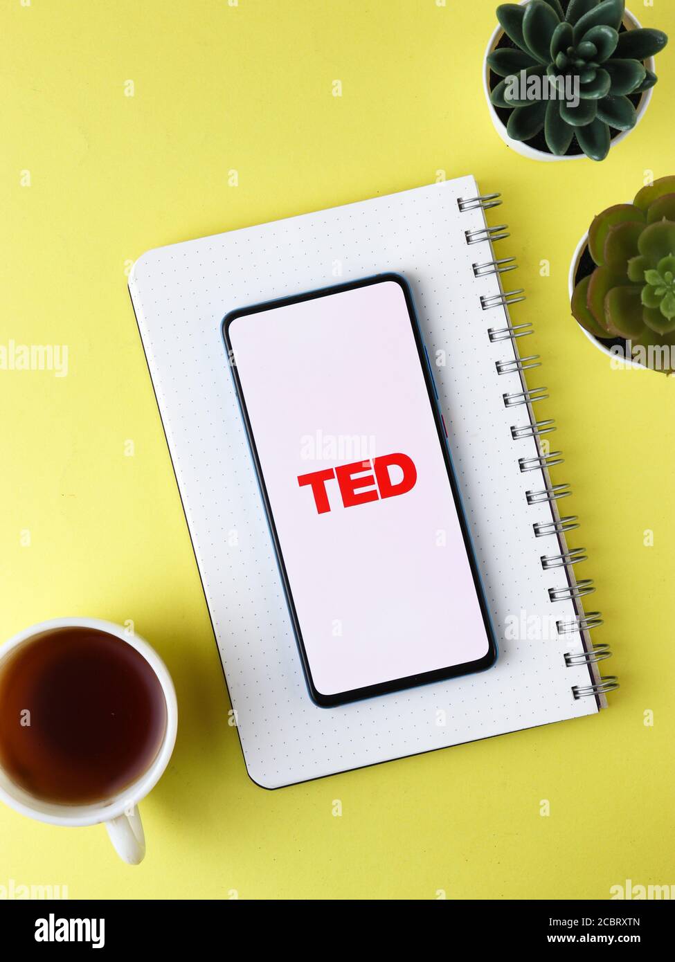 Assam, india - Agosto 15, 2020 : TED parla il logo sullo schermo del telefono. Foto Stock