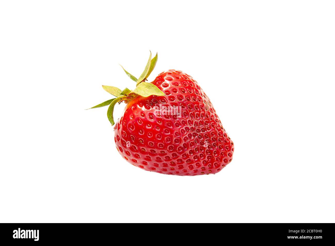 matura bella fragola isolato su sfondo bianco primo piano Foto Stock