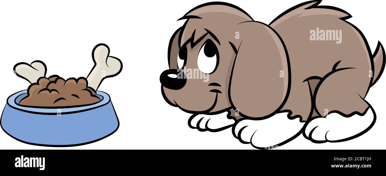 Carino illustrazione del vettore del cane del cartone animato per i bambini Illustrazione Vettoriale