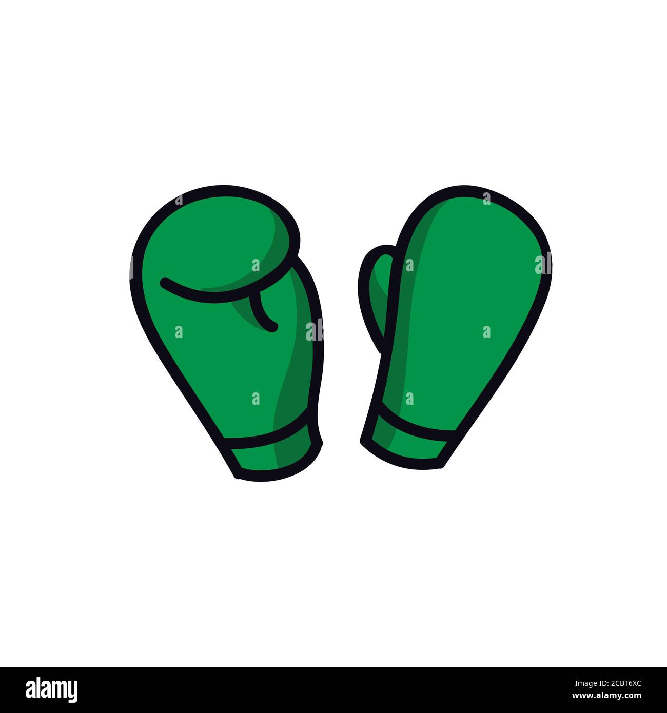guanti di boxe icona doodle, immagine vettoriale a colori Illustrazione Vettoriale