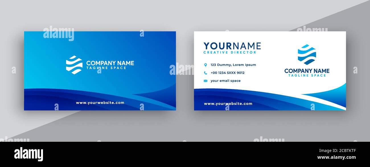 biglietto da visita dal design moderno. biglietto da visita astratto di colore blu Illustrazione Vettoriale