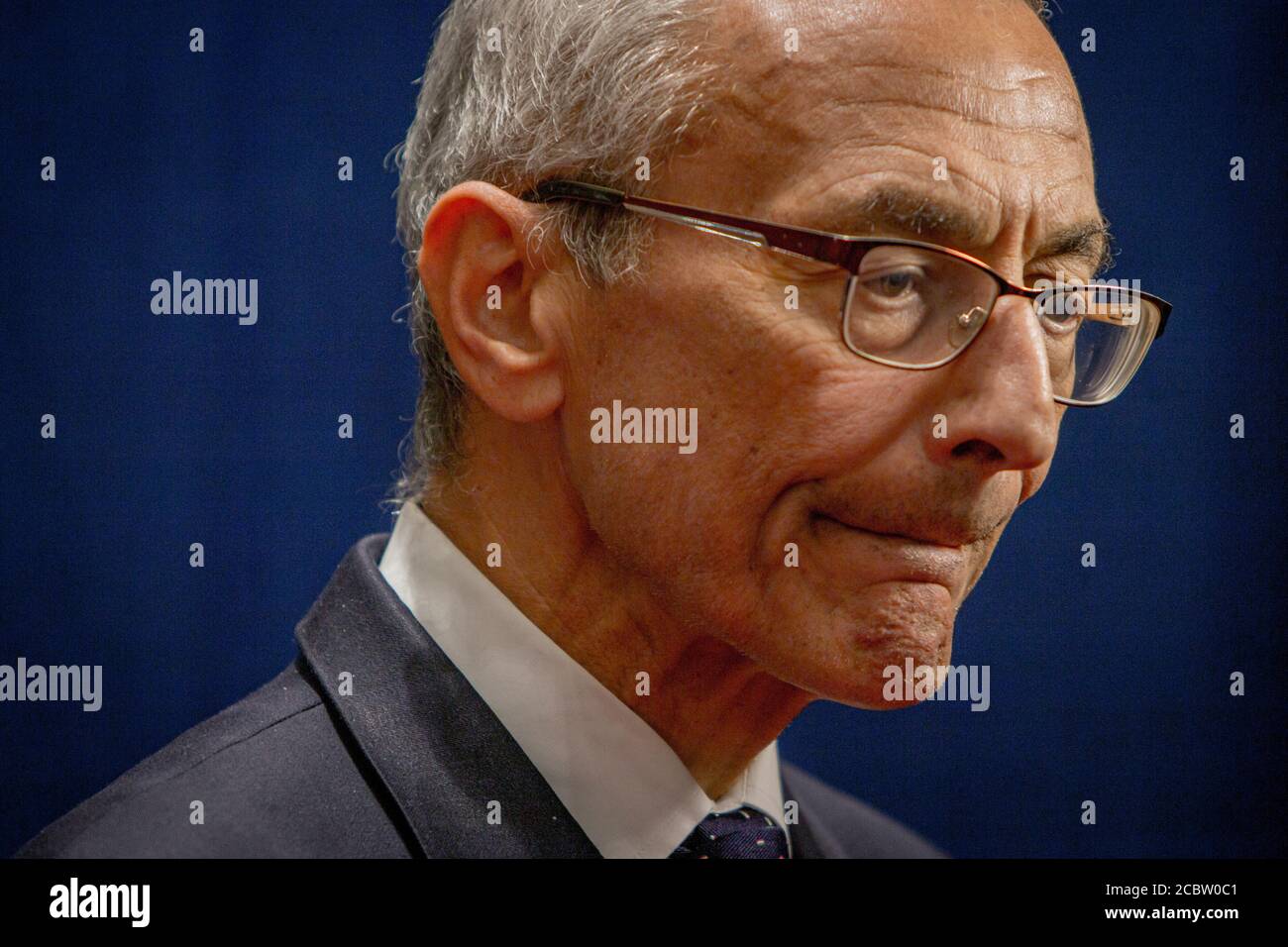 Immagini dalla camera di spin dopo il dibattito presidenziale di San Louis tra Trump e Hillary Clinton. Foto Stock