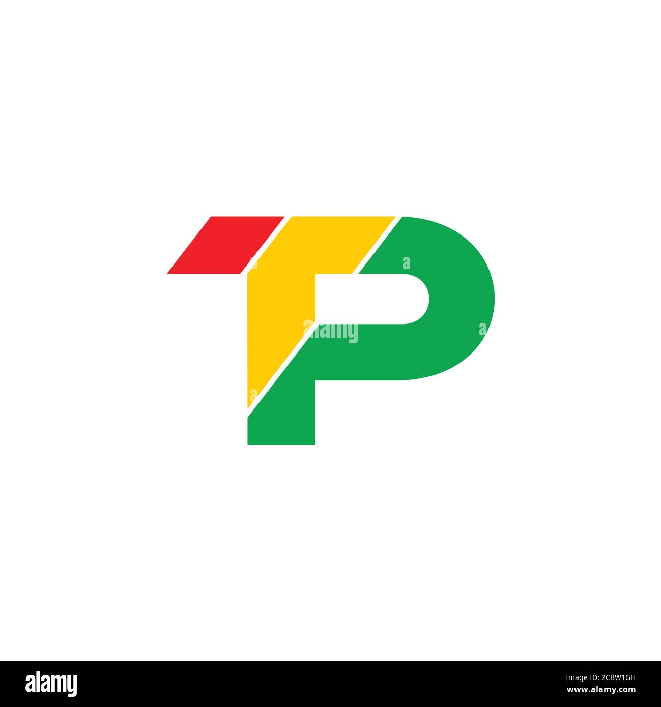 vettore di logo colorato geometrico letter tp Illustrazione Vettoriale