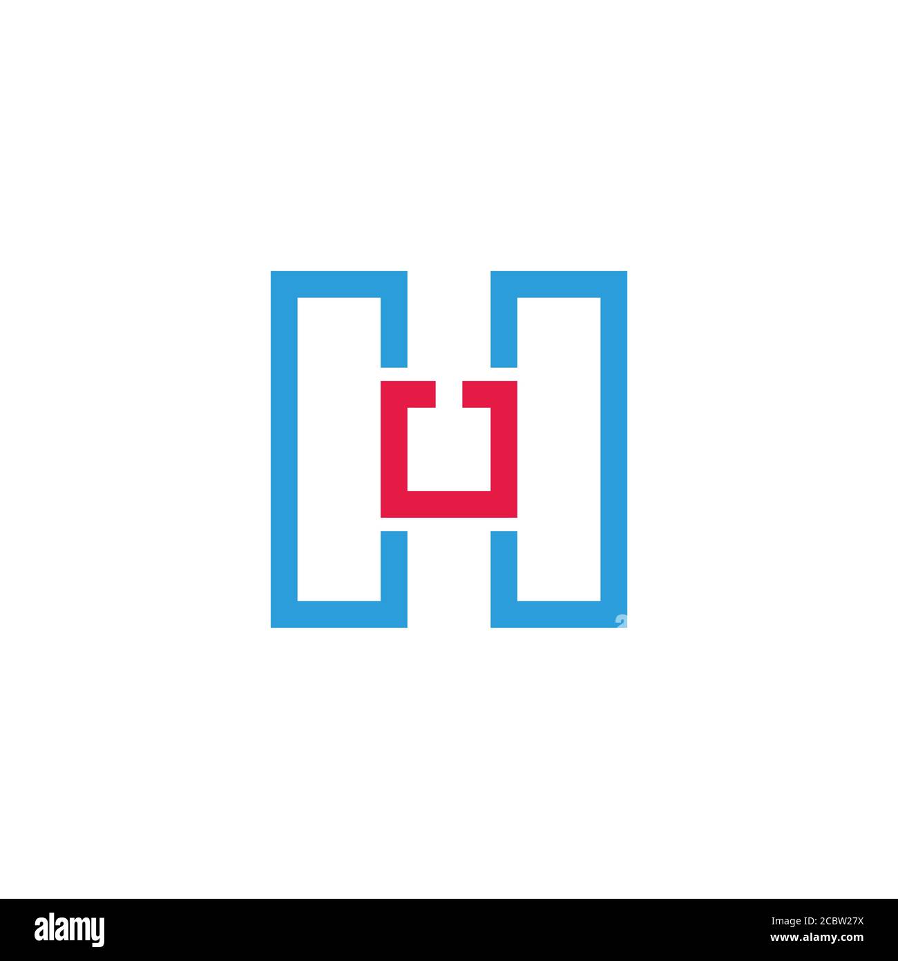 lettera hu vettore di logo con linee geometriche semplici Illustrazione Vettoriale