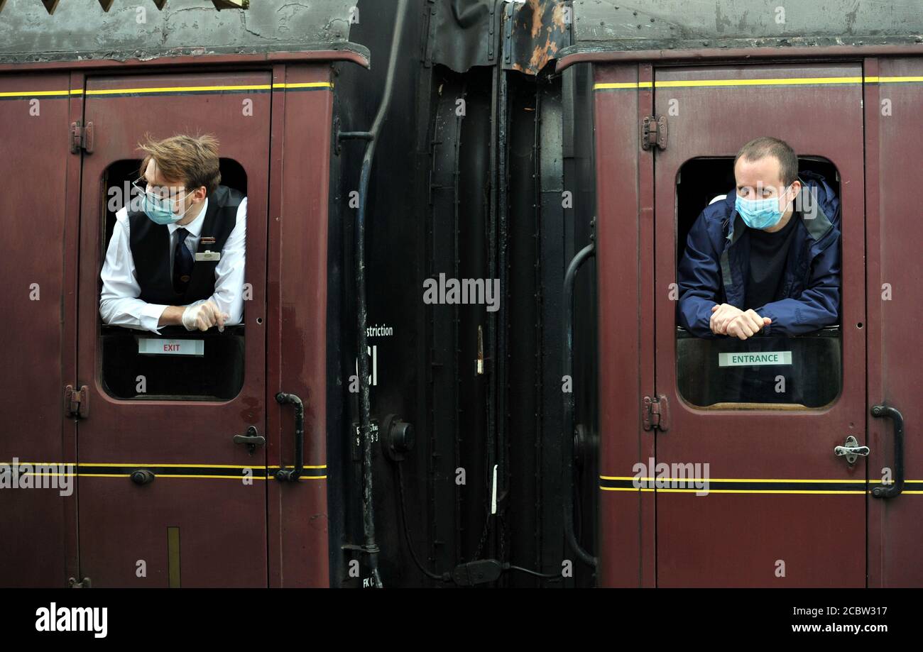 La ferrovia a vapore di Gloucestershire Warwickshire è in funzione questo fine settimana dai primi treni dall'inizio del blocco. Foto Stock