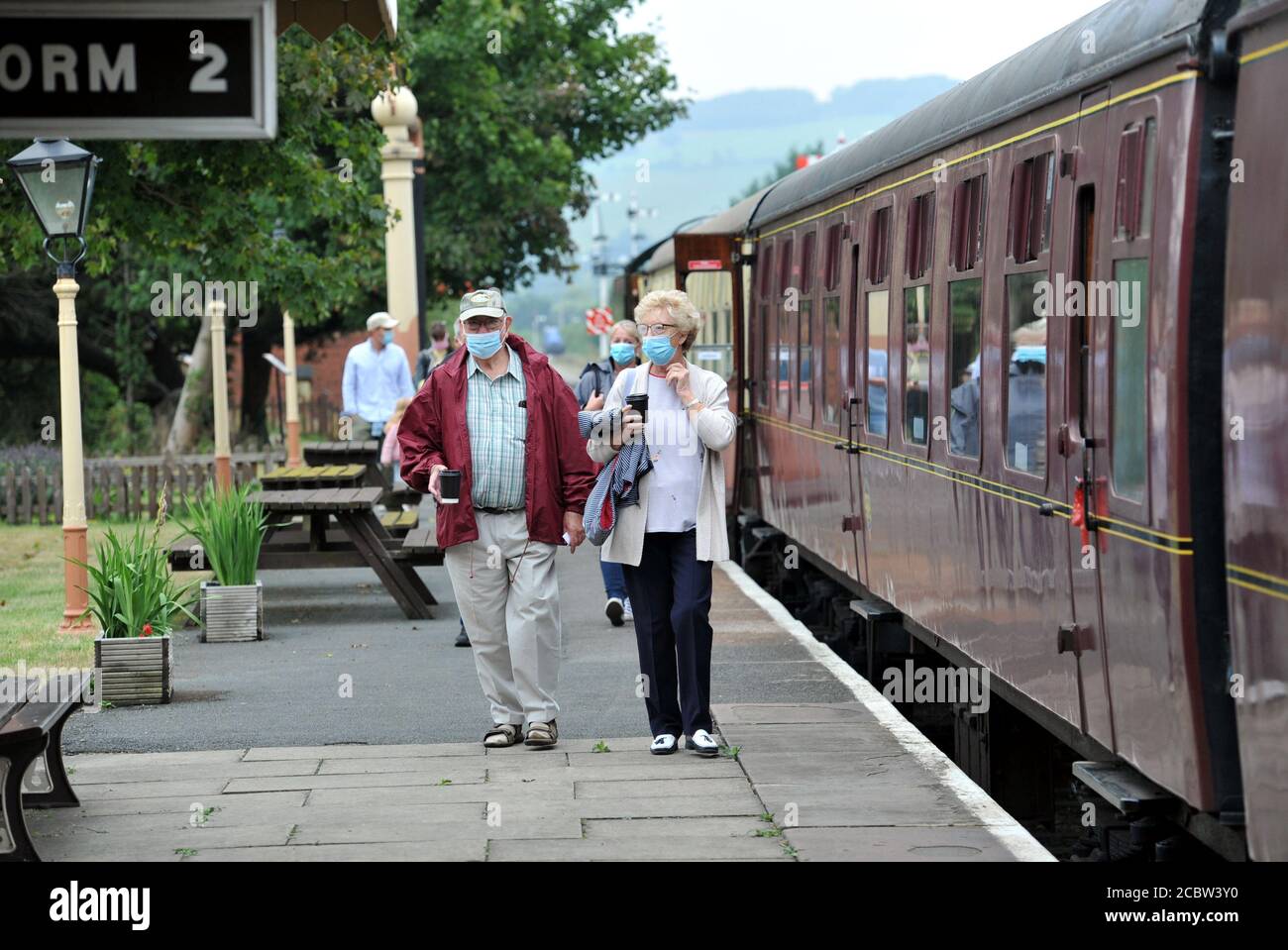 La ferrovia a vapore di Gloucestershire Warwickshire è in funzione questo fine settimana dai primi treni dall'inizio del blocco. Foto Stock