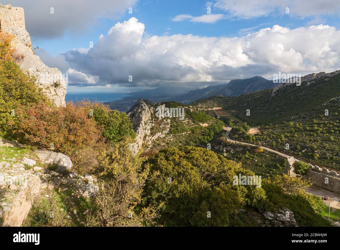 Kyrenia, Girne, Burgfestung; St. Hilarion, Türkische Republik Nordzypern Foto Stock