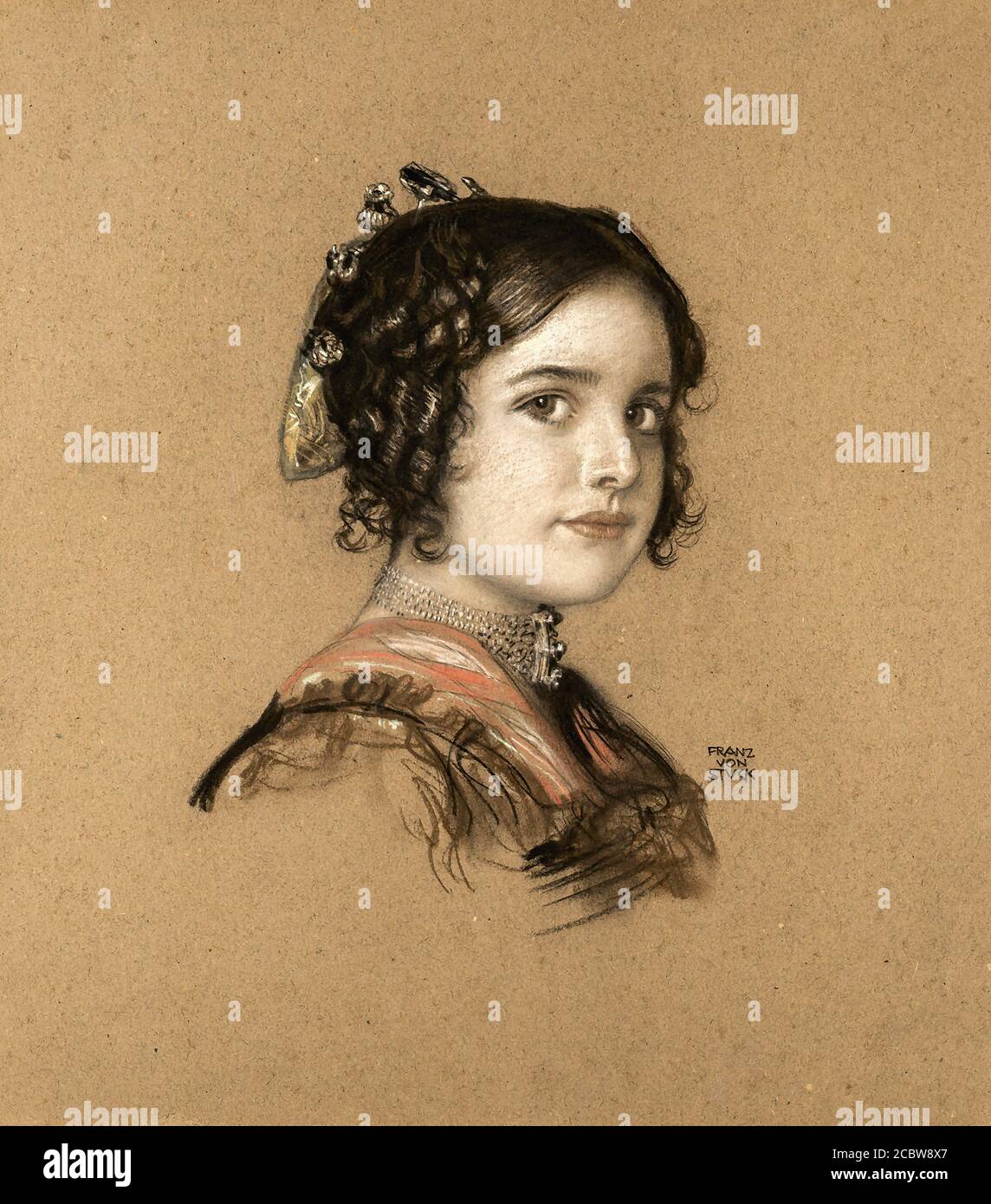 Stuck Franz von - Ritratto di Maria bloccato a Monaco Costume tradizionale - Scuola tedesca - 19 ° secolo Foto Stock