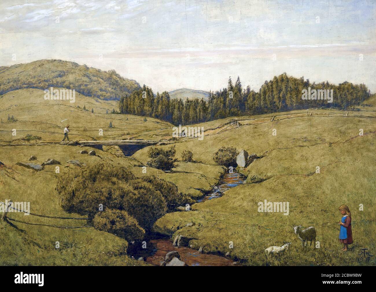 Thoma Hans - Paesaggio della Foresta Nera - Scuola di Tedesco - 19 ° e inizio del 20 ° secolo Foto Stock