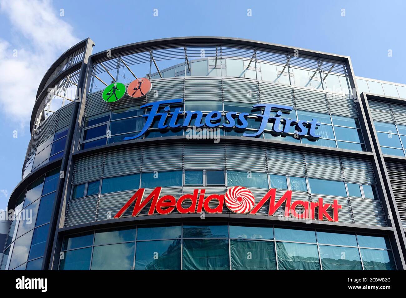 Building Media Markt, Fitness First a Berlin Wilmersdorf Foto Stock