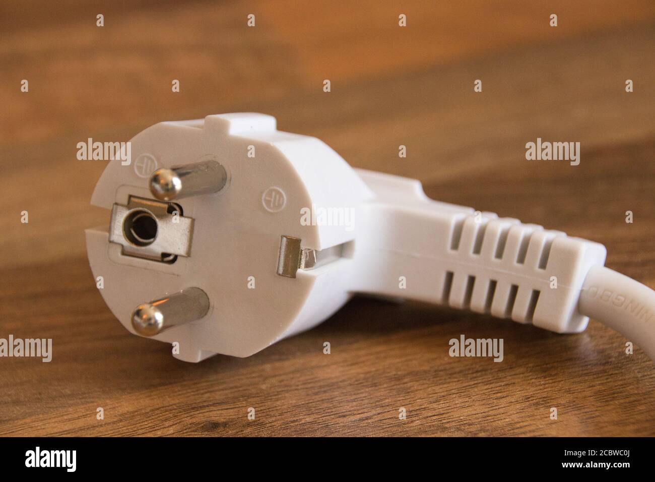 una spina c.a. europea bianca per l'elettricità Foto Stock