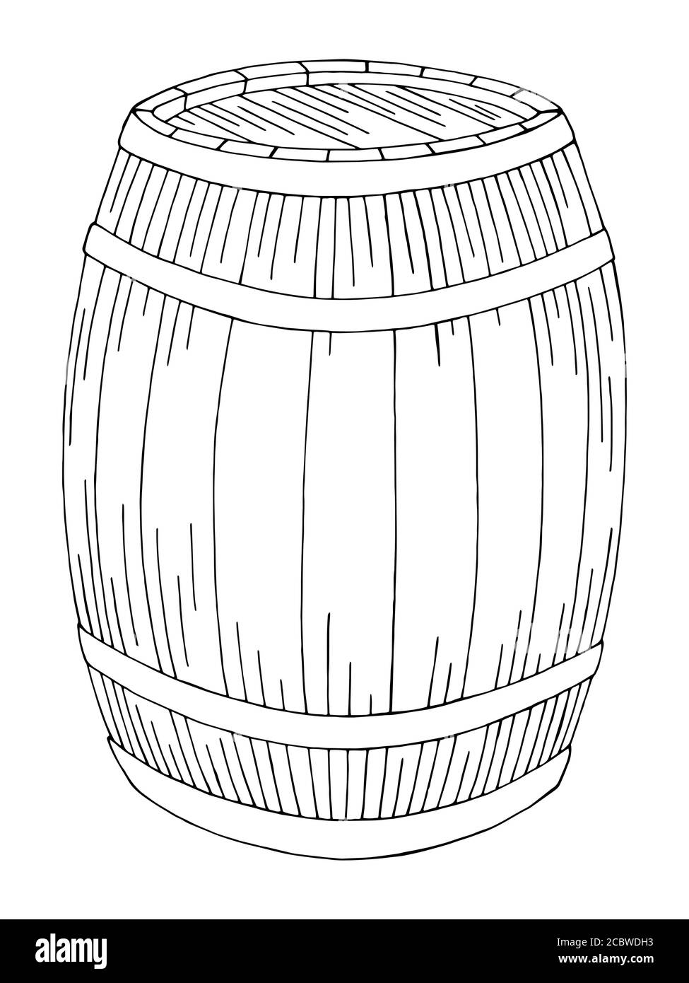 Grafico cilindrico vettore di illustrazione dello schizzo isolato in bianco nero Illustrazione Vettoriale