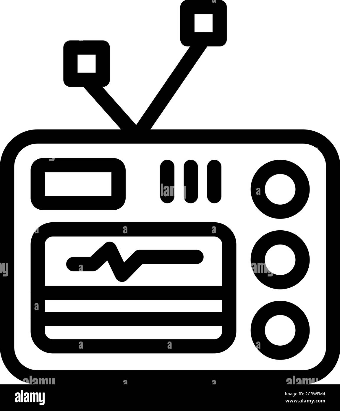 Icona del televisore per infermieri, stile contorno Illustrazione Vettoriale
