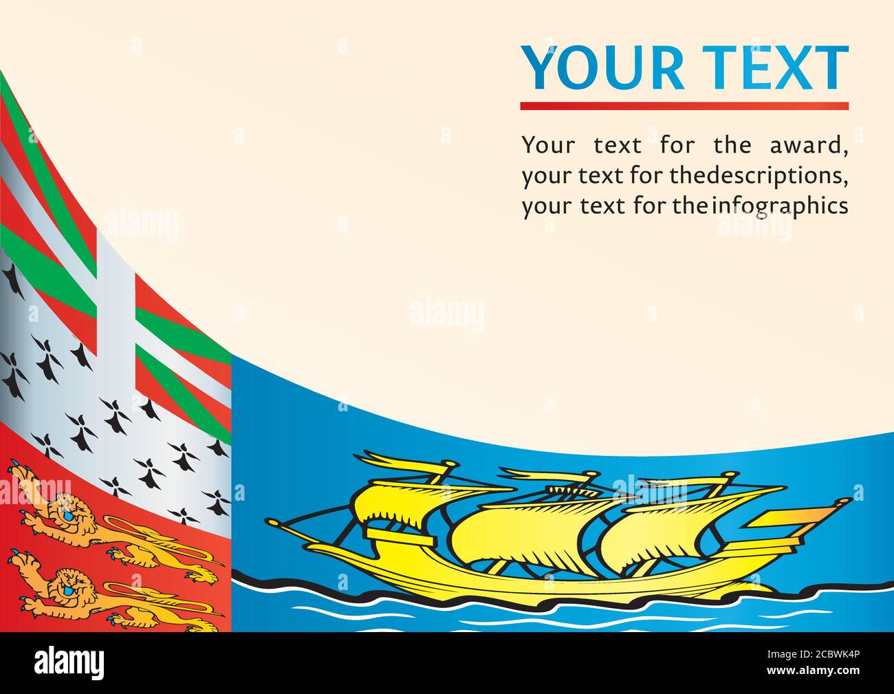 Bandiera di Saint-Pierre e Miquelon, collettività d'oltremare della Francia, Illustrazione Vettoriale