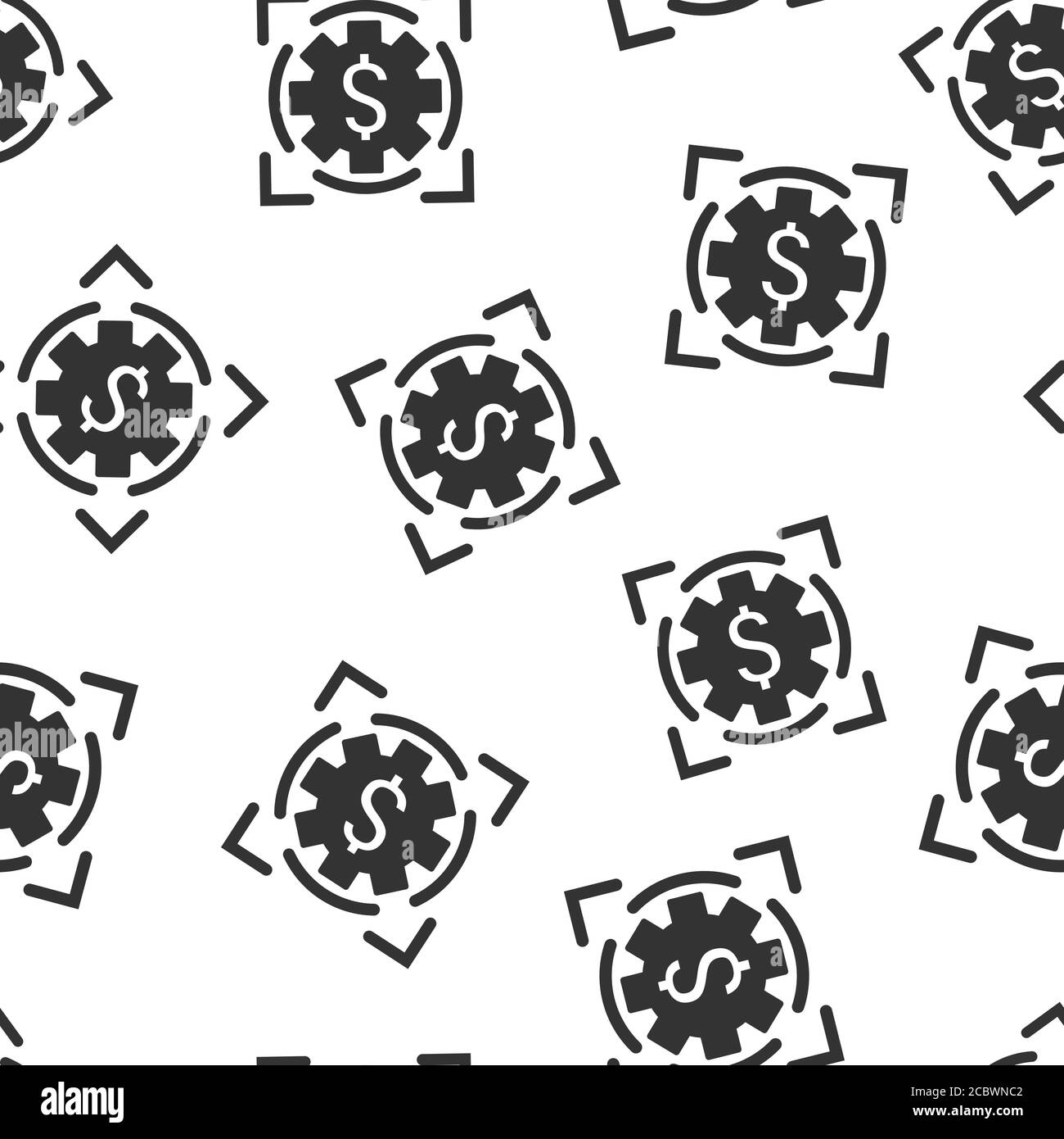 Icona del fatturato in stile piatto. Immagine vettoriale di moneta del dollaro su sfondo bianco isolato. Struttura finanziaria concetto di business modello senza soluzione di continuità. Illustrazione Vettoriale