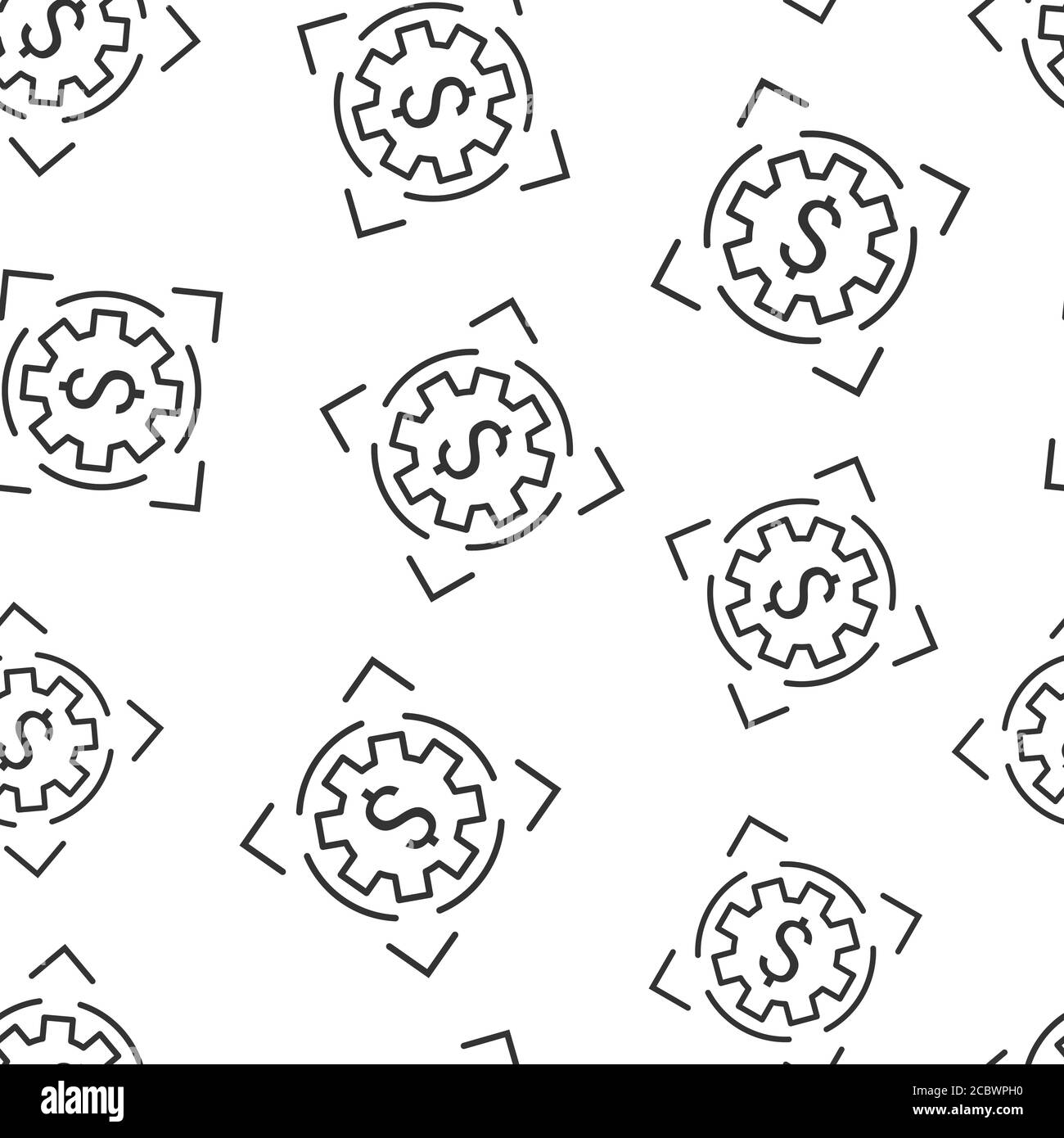 Icona del fatturato in stile piatto. Immagine vettoriale di moneta del dollaro su sfondo bianco isolato. Struttura finanziaria concetto di business modello senza soluzione di continuità. Illustrazione Vettoriale