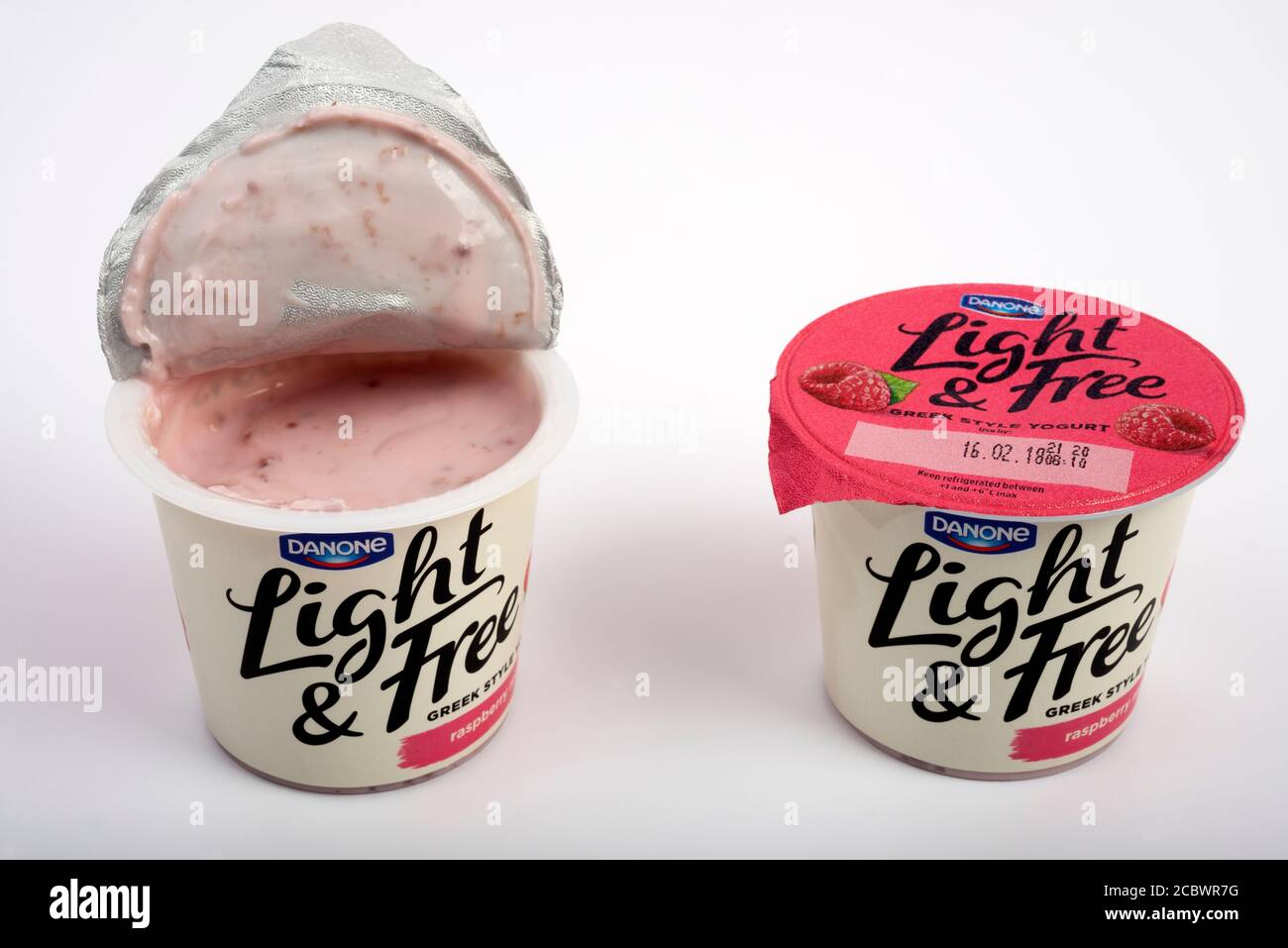 Luce di Danone e libera in stile greco yogurt Foto Stock