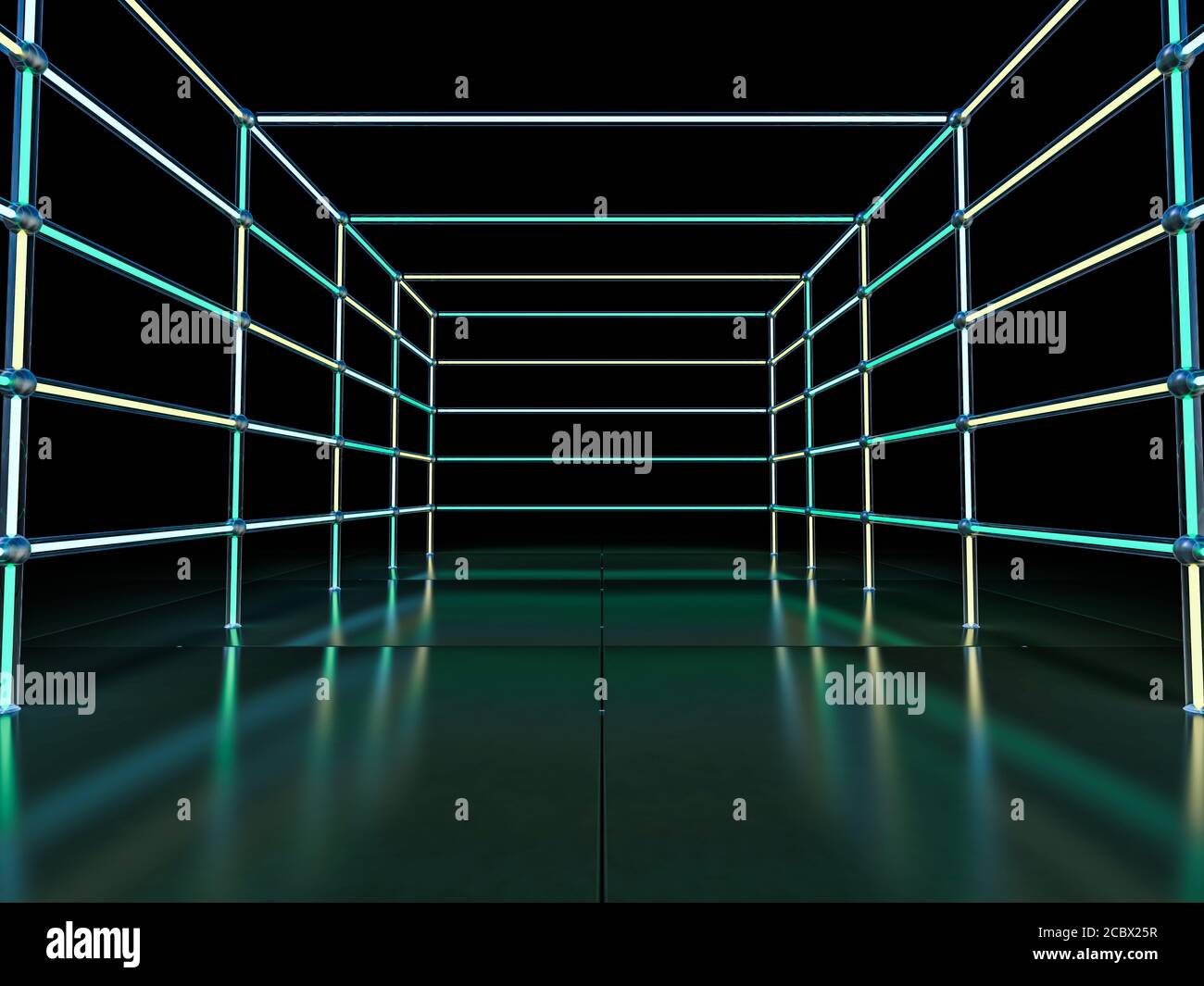 Neon sfondo astratto di linee. Rendering 3D Foto Stock Neon sfondo astratto di linee. Rendering 3D Foto Stock
