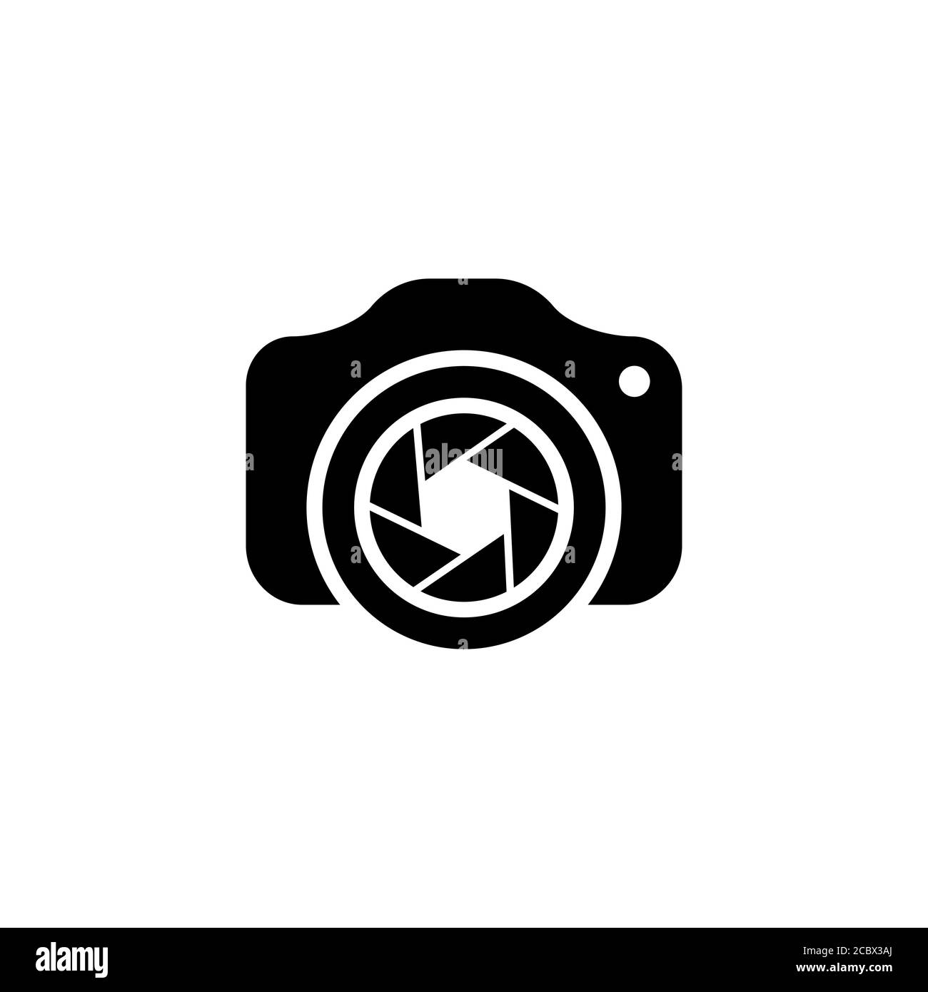 Icona fotocamera con obiettivo. Concetto di photographhe. Vettore su sfondo bianco isolato. EPS 10 Illustrazione Vettoriale