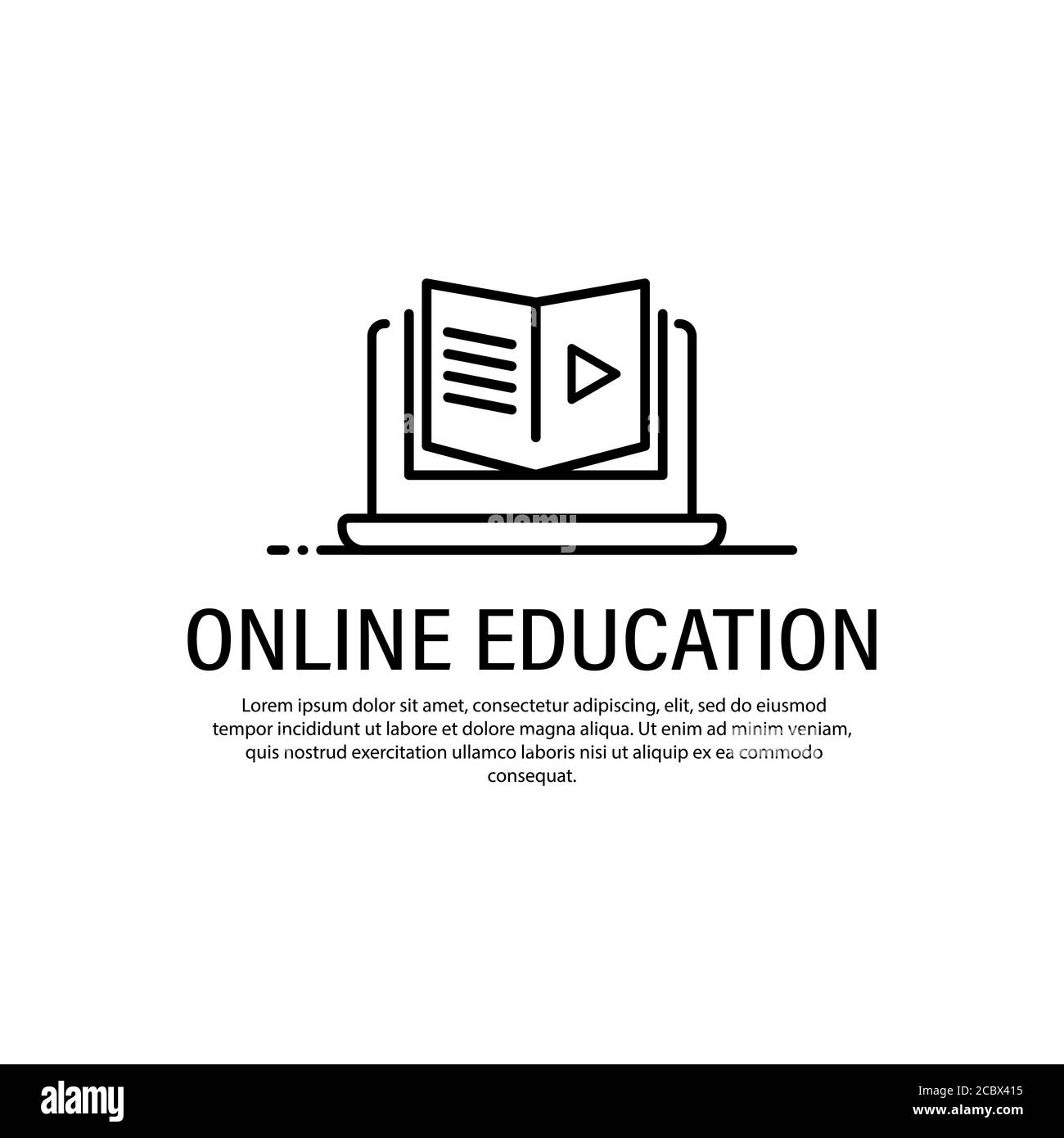 Icona formazione online. E-learning, audiolibro. Vettore su sfondo bianco isolato. EPS 10 Illustrazione Vettoriale