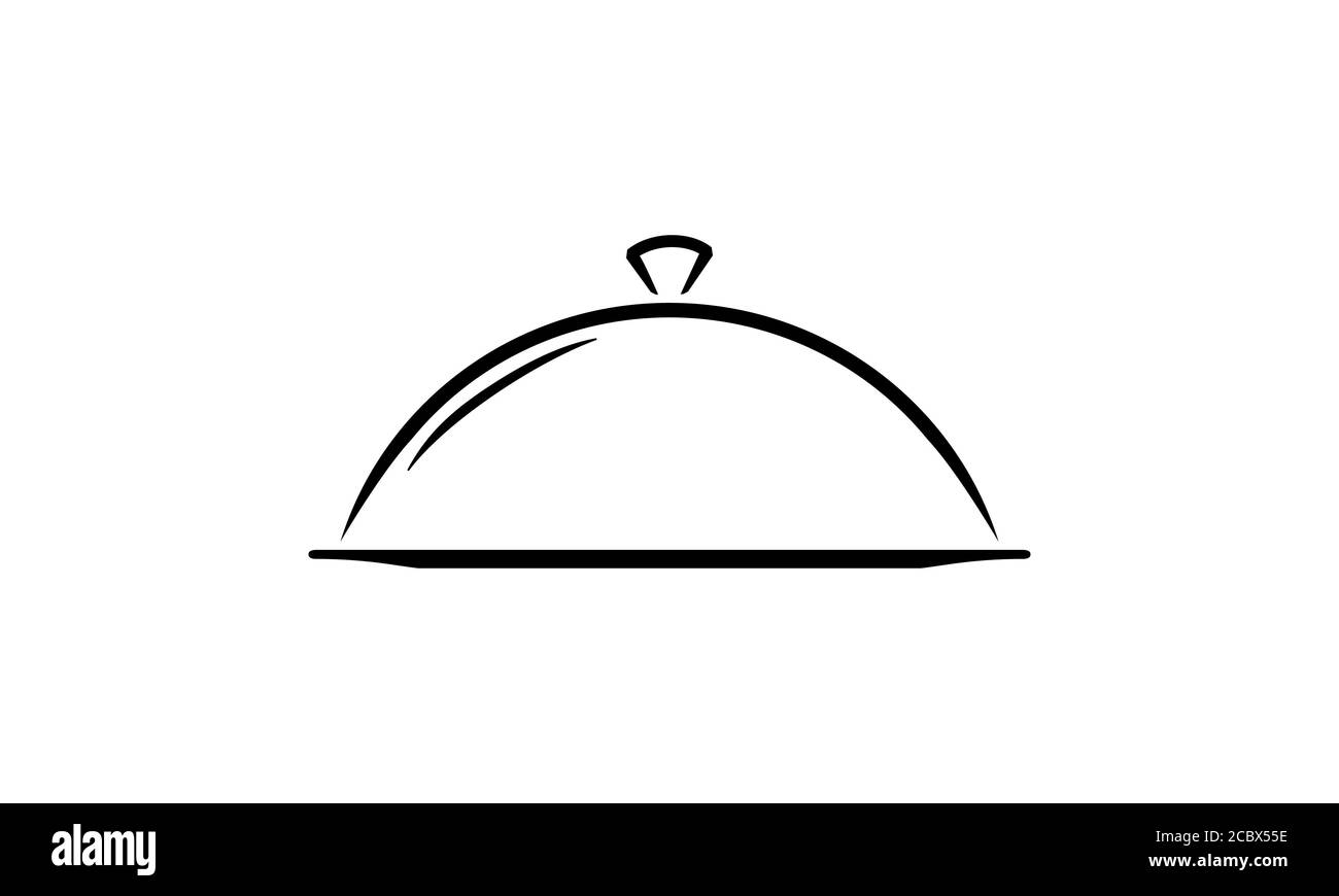 Icona sulla barra delle applicazioni. Servizio di ristorazione. Cartello per il ristorante o il caffè con menu di design. Vettore su sfondo isolato. EPS 10 Illustrazione Vettoriale