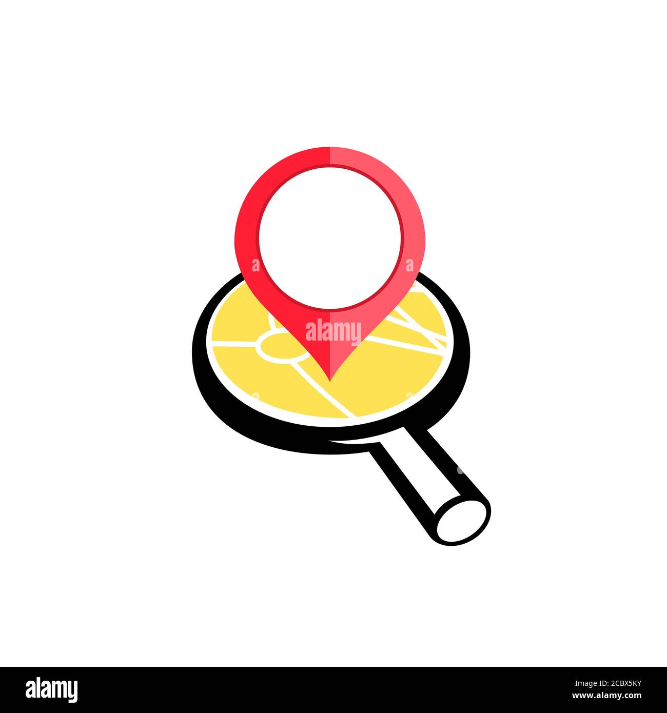 Mappa della città con icona a forma di spillo. Strade cittadine e blocchi residenziali. Concetto di navigazione globale. Vettore su sfondo bianco isolato. EPS 10 Illustrazione Vettoriale