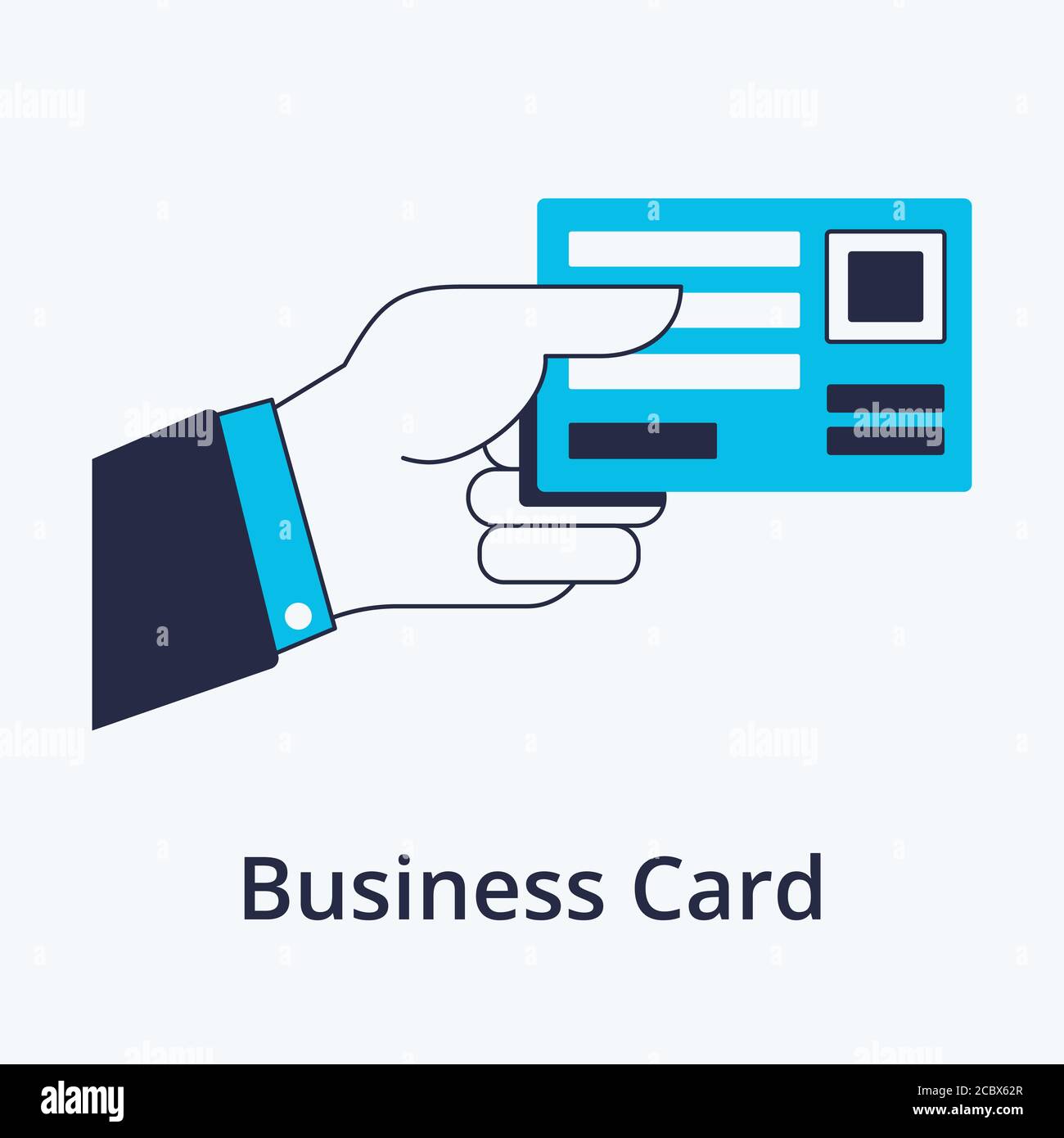 Concetto di biglietto da visita in linea piatta design. Icona nello stile di tendenza. Illustrazione vettoriale moderna Illustrazione Vettoriale