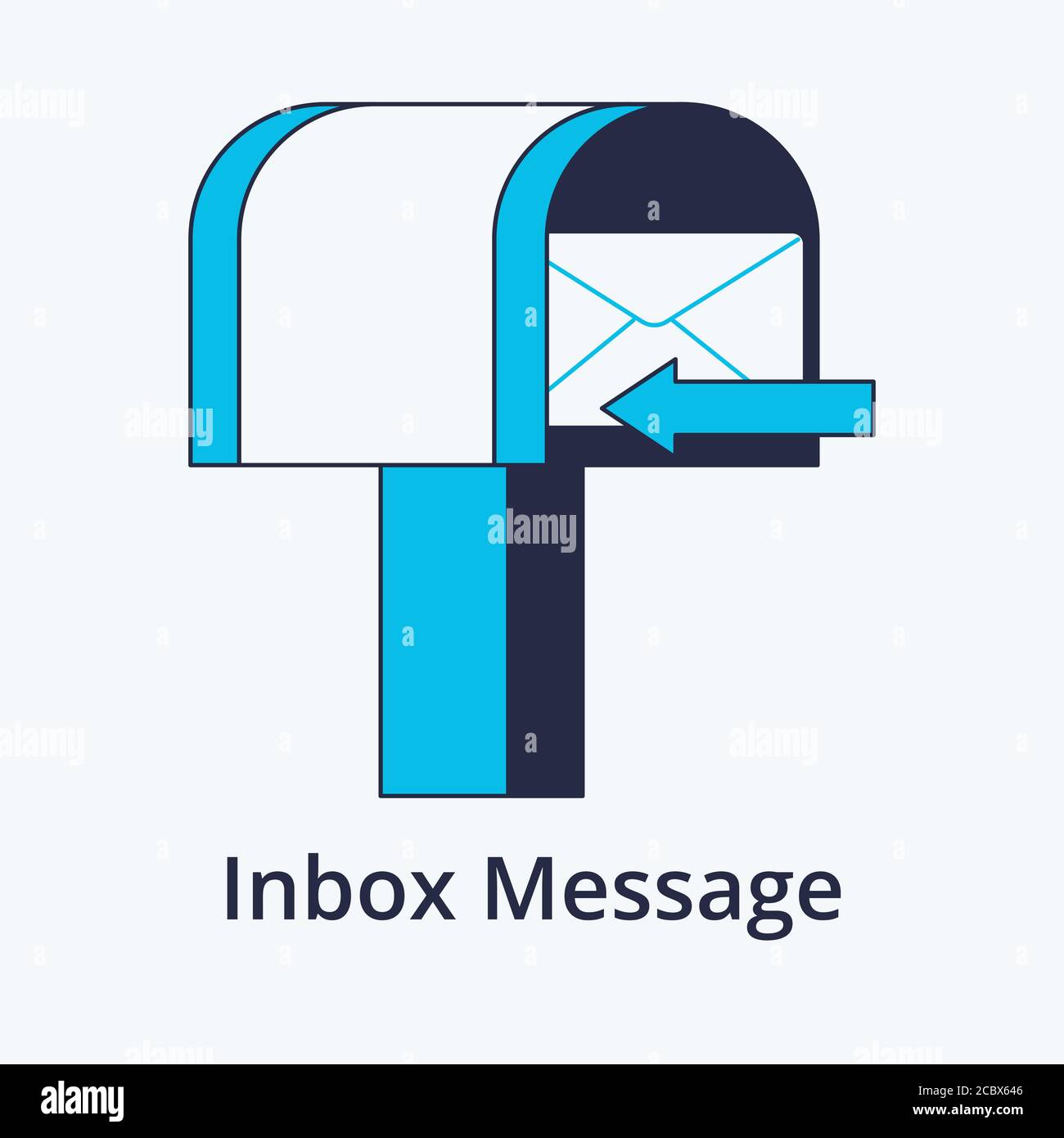 Concetto di messaggio in arrivo in linea piatta. Icona nello stile di tendenza. Illustrazione vettoriale moderna Illustrazione Vettoriale