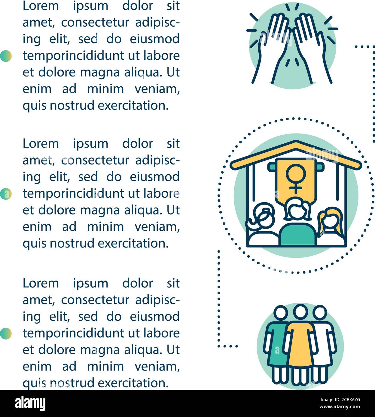 Icona del concetto di soriorità delle sorelle con testo. Comunità femminile dell'università. Club sociale dell'università. Modello vettore pagina PPT Fraternità. Brochure, rivista, bo Illustrazione Vettoriale