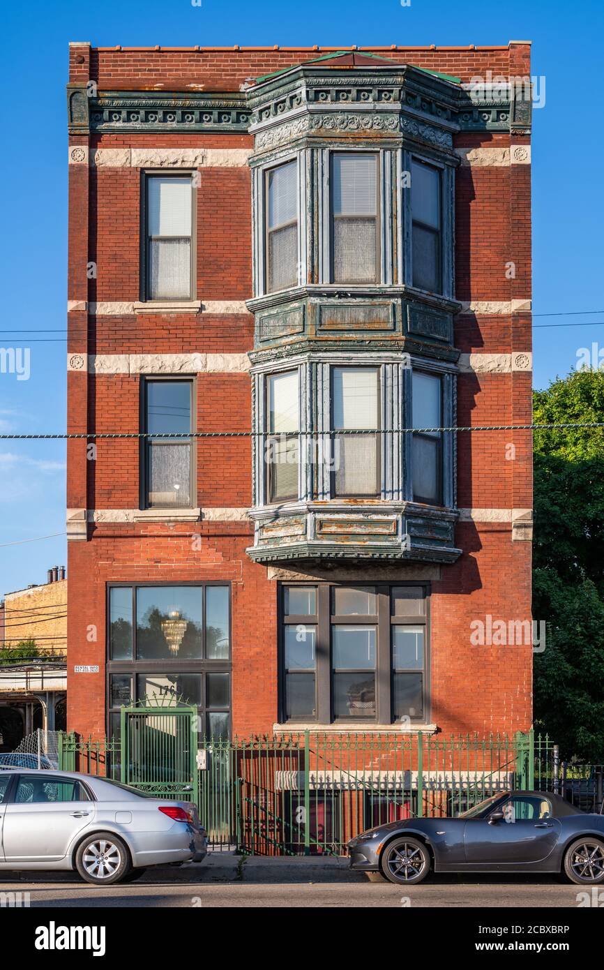 Edificio storico a piu' unita' nel Lincoln Park Foto Stock