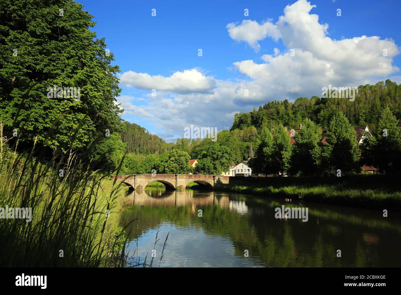 Ponte di pietra nella zona di Sulz am Neckar Foto Stock