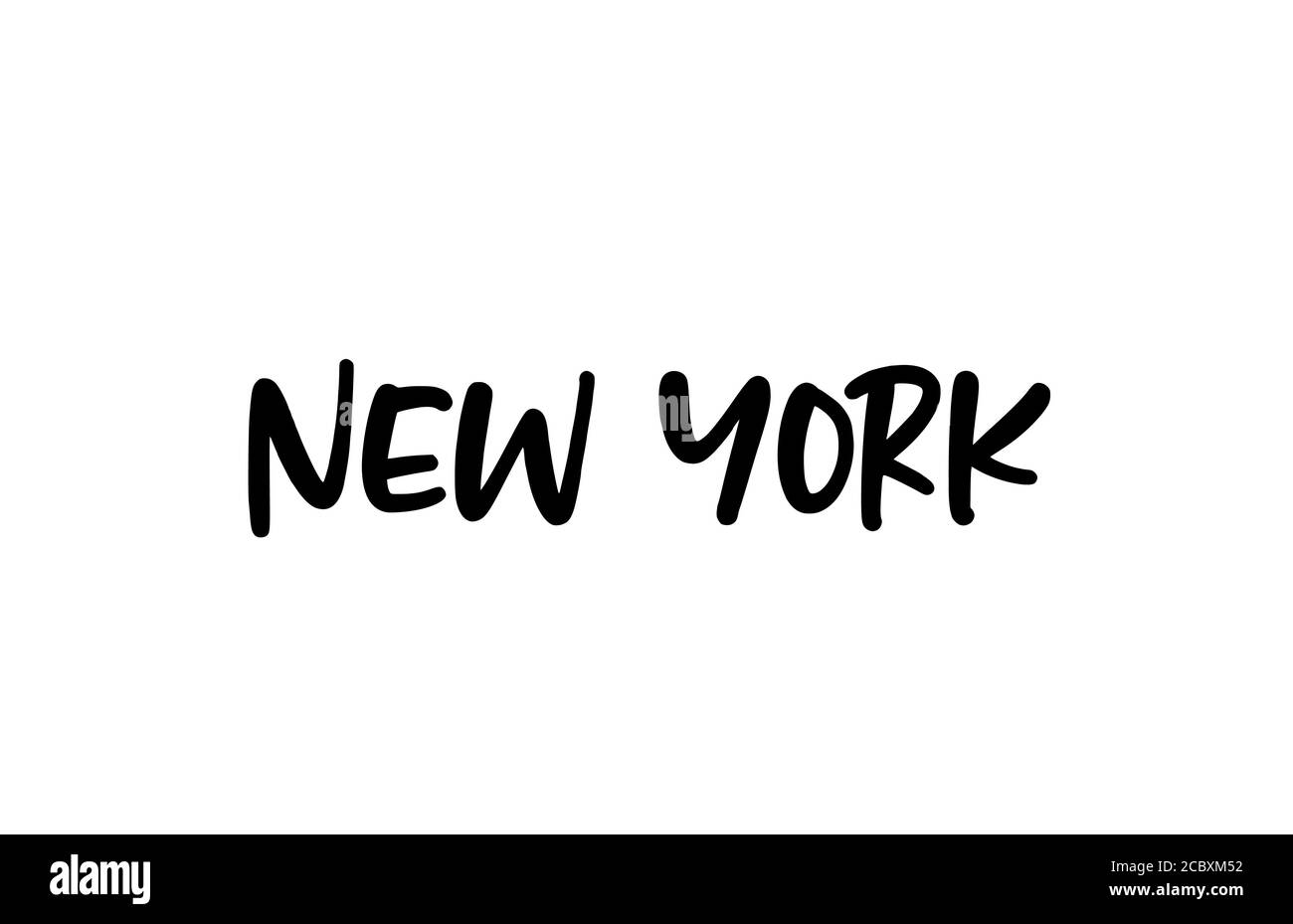 New York City testo scritto a mano testo scritta a mano lettere a mano. Testo calligrafia moderno. Colore nero Illustrazione Vettoriale