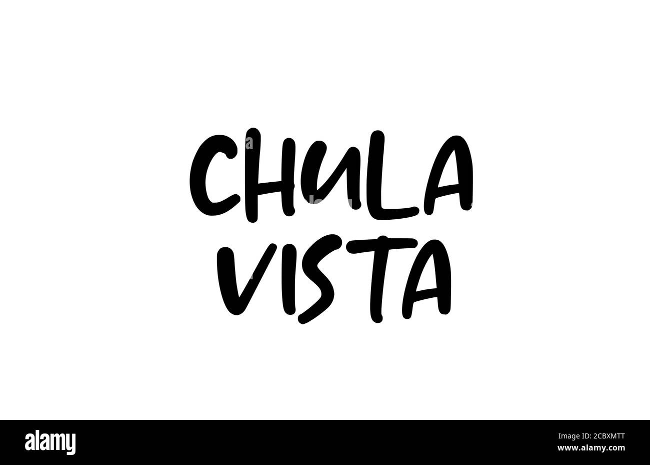 Chula Vista città manoscritto tipografia testo parole lettere a mano. Testo calligrafia moderno. Colore nero Illustrazione Vettoriale