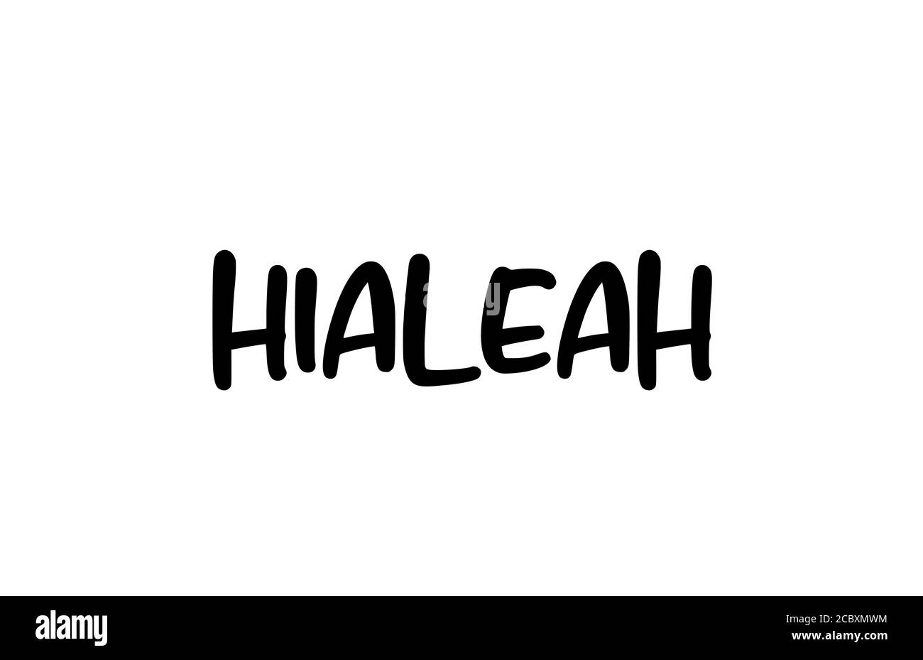 Hialeah città manoscritto tipografia testo parola mano caratteri. Testo calligrafia moderno. Colore nero Illustrazione Vettoriale