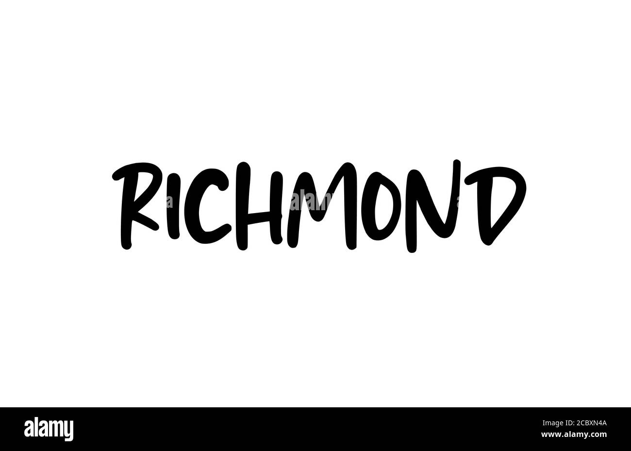 Richmond città manoscritta tipografia testo parola scritta a mano. Testo calligrafia moderno. Colore nero Illustrazione Vettoriale