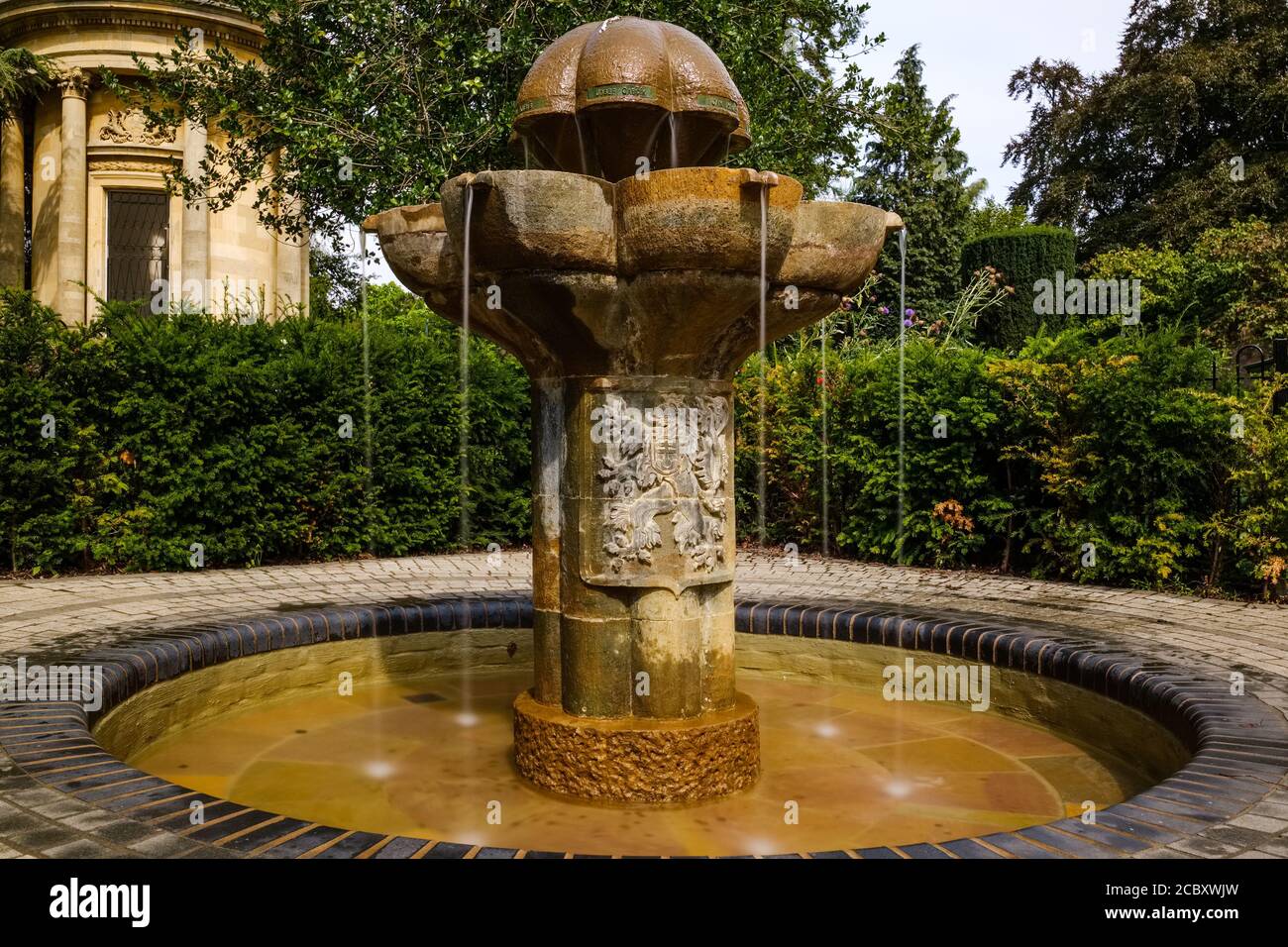 The Free Czechoslovak Army Memorial Fountain, Jephson Gardens, Leamington Spa Foto Stock