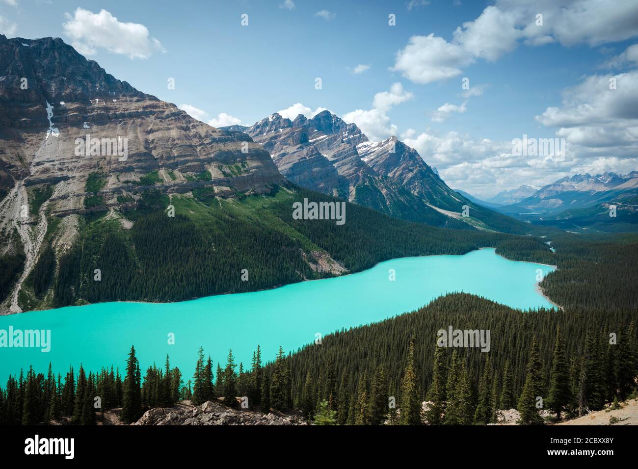 Peyto Lake nel Parco Nazionale di Banff, Alberta, Canada. Foto Stock
