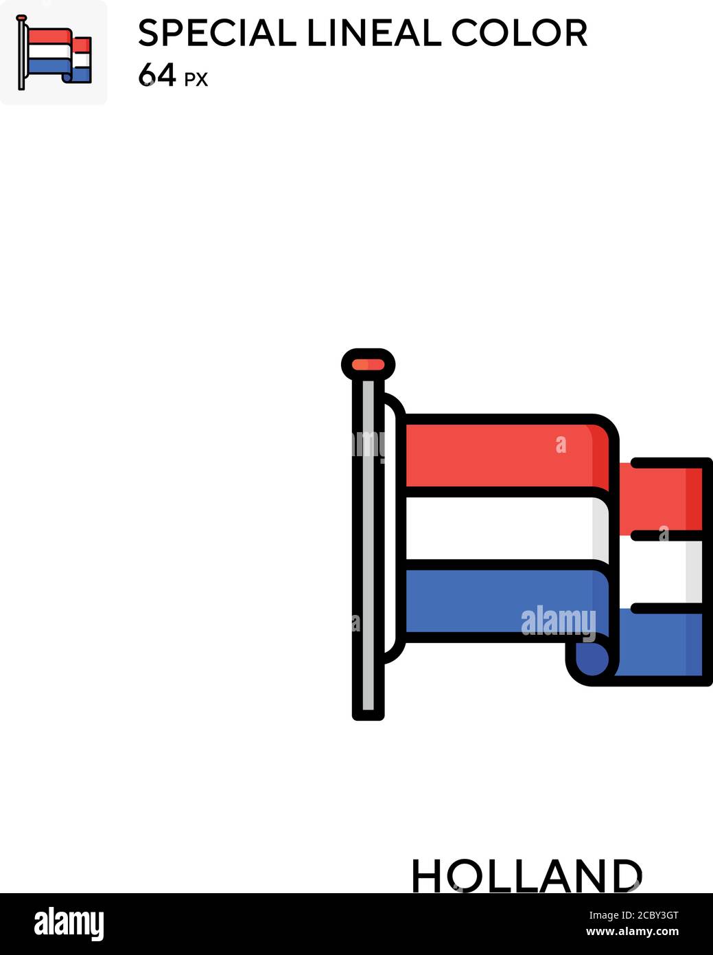 Icona vettore di colore lineare Holland Special. Holland icone per il vostro progetto aziendale Illustrazione Vettoriale