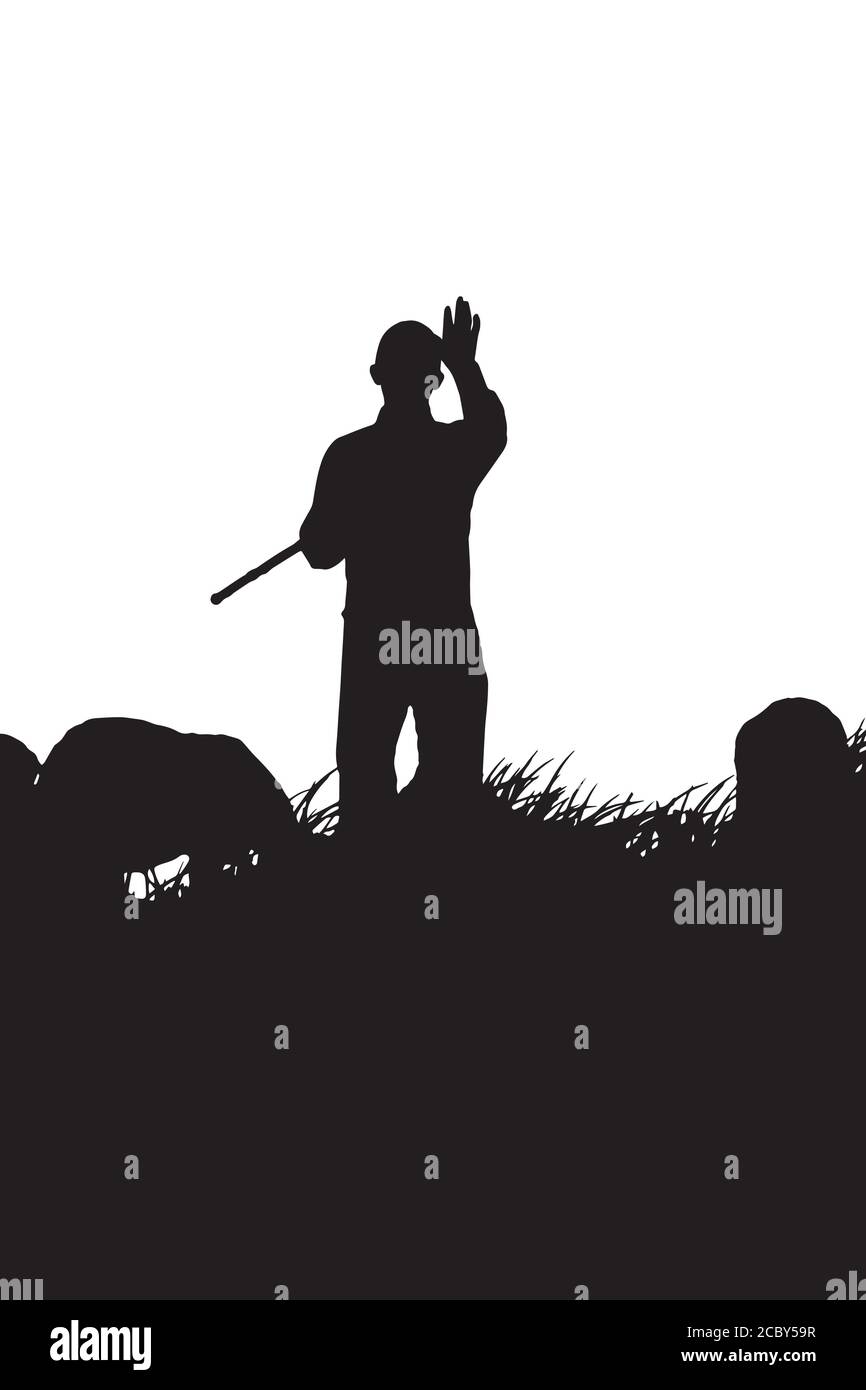 Sheepman e pecora. Immagine vettoriale. Sfondo bianco. Illustrazione Vettoriale