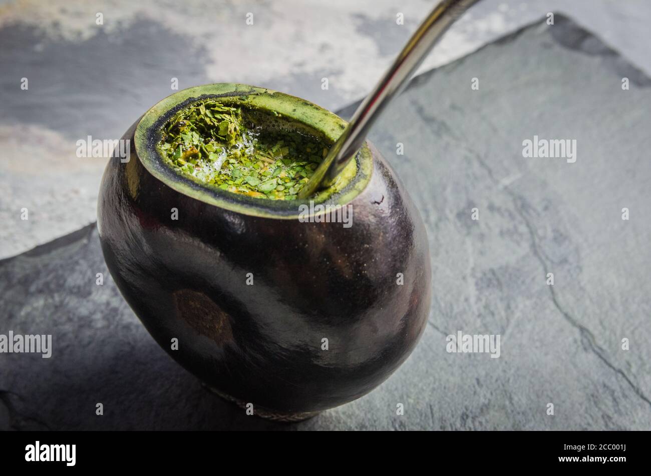 Tradizionale gaucha drink, chimarrao 'mate', folk drink da Brasile, Paraguay, Uruguay e Argentina. Foto Stock