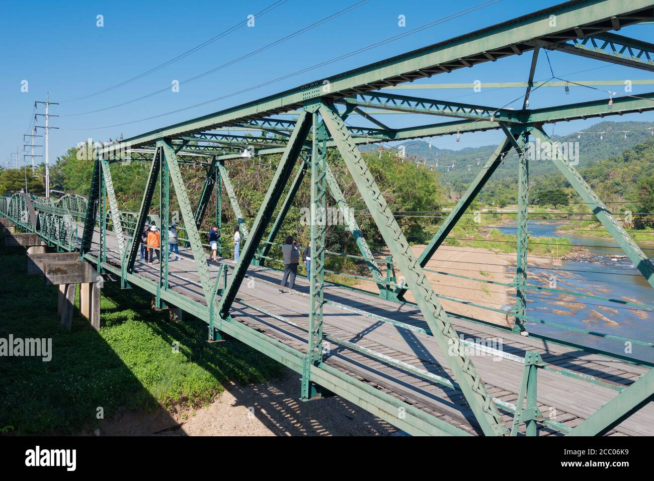 PAI Historical Bridge (Pai Memorial Bridge) a Pai, provincia di Mae Hong Son, Thailandia. Il ponte commemorativo fu costruito nel 1942 durante la seconda guerra mondiale Foto Stock