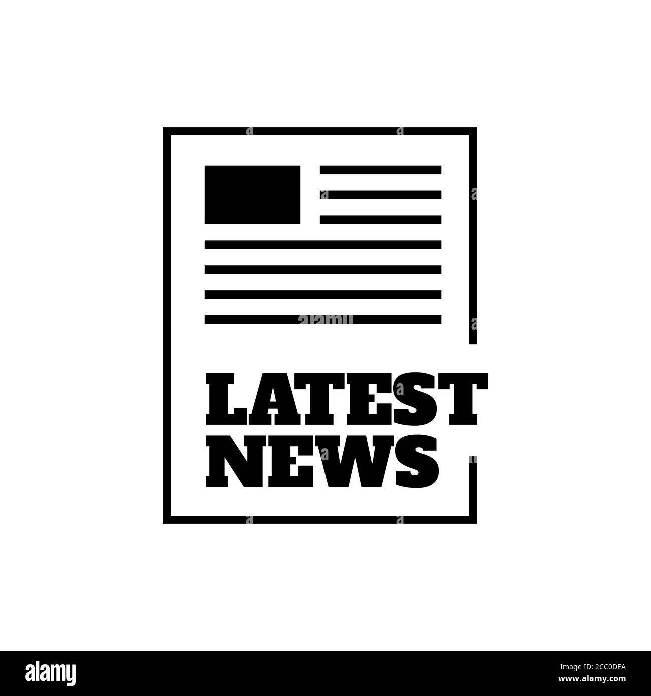 ultime notizie icona moderna forma quadrata arrotondata logo vettore di design con modello di testo Illustrazione Vettoriale