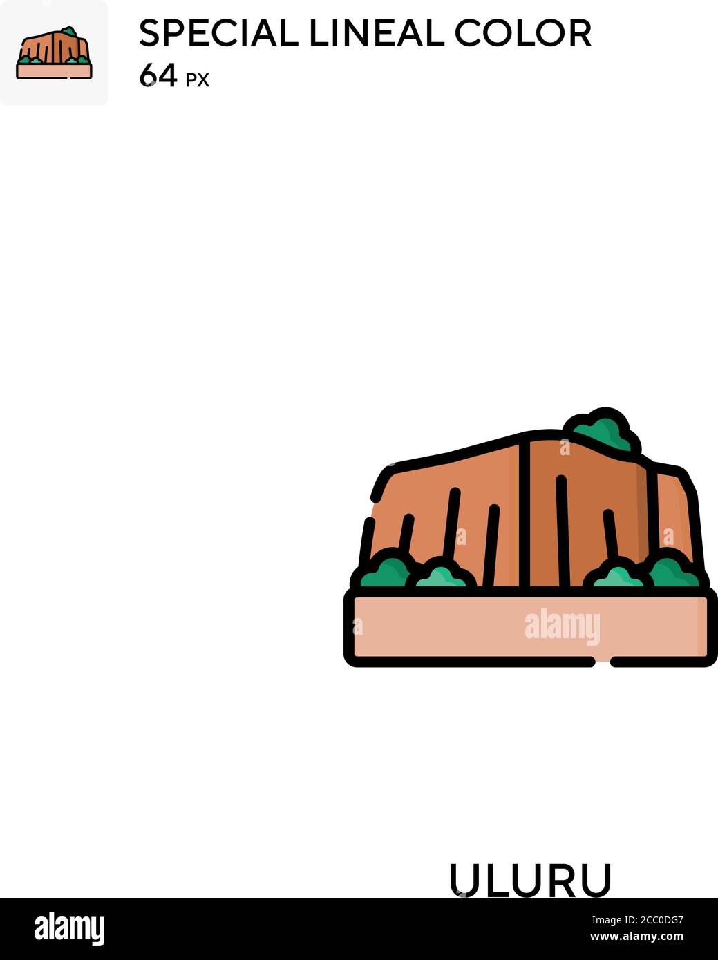 Uluru icona vettore di colore lineare speciale. Icone Uluru per il vostro progetto aziendale Illustrazione Vettoriale