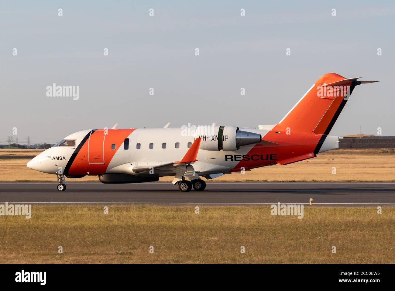 Australian Maritime Safety Authority (AMSA) Bombardier Challenger 604 aeromobili utilizzati per la pattuglia marittima, la sorveglianza e le missioni di ricerca. Foto Stock