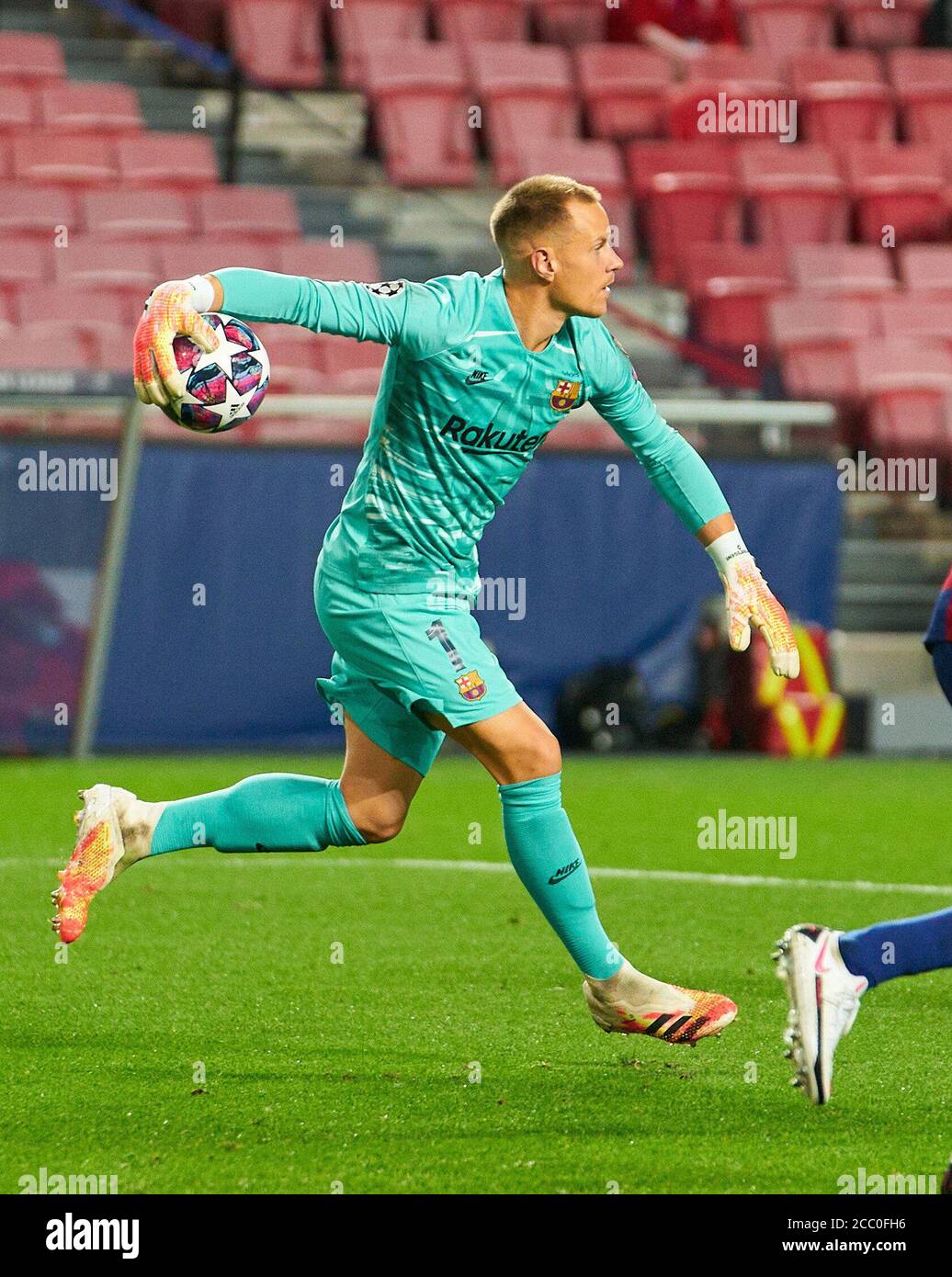 Firo Champions League 08/14/2020 1/4 quarto finale FC Bayern Monaco di Baviera, Monaco di Baviera - FC Barcellona 8: 2. Marc-Andre ter STEGEN, azione individuale fotografo: Peter Schatz/Pool/via/firosportphoto - la NORMATIVA UEFA PROIBISCE QUALSIASI USO DI FOTOGRAFIE come SEQUENZE DI IMMAGINI e/o QUASI-VIDEO - Notizie nazionali e internazionali FUORI uso editoriale SI applicano SOLO i nostri termini e condizioni, possono essere visualizzati su www.firosportphoto.de, §SOLO PER L'USO IN GERMANIA !!!!!! copyright by firo sportphoto: Coesfelder Str. 207 D-48249 Dulmen www.firosportphoto.de mail@firosportphoto.de dati del conto: (V olks Foto Stock