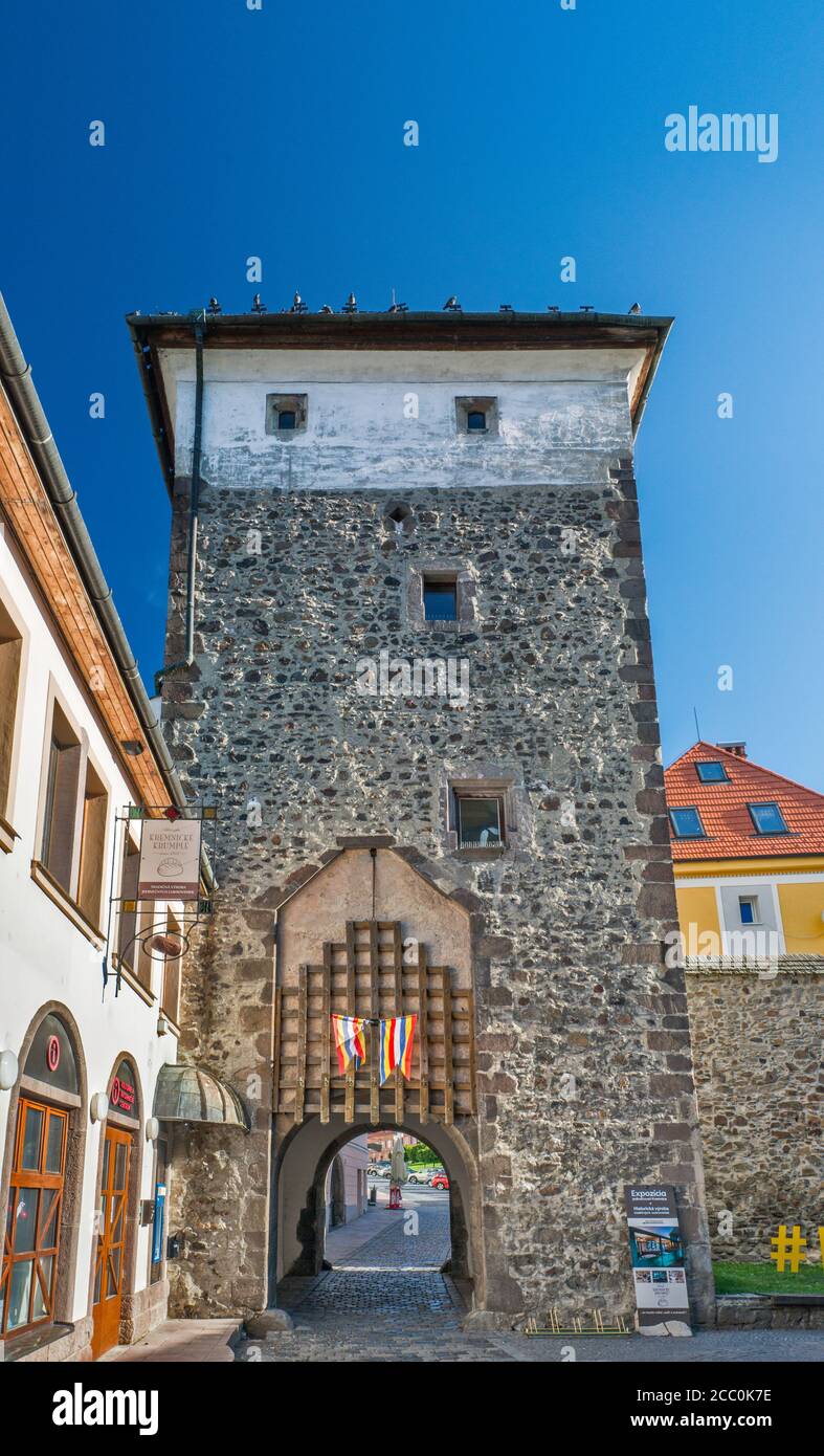 Dolna Brana (porta inferiore) a Kremnica, Regione Banska Bystrica, Slovacchia Foto Stock
