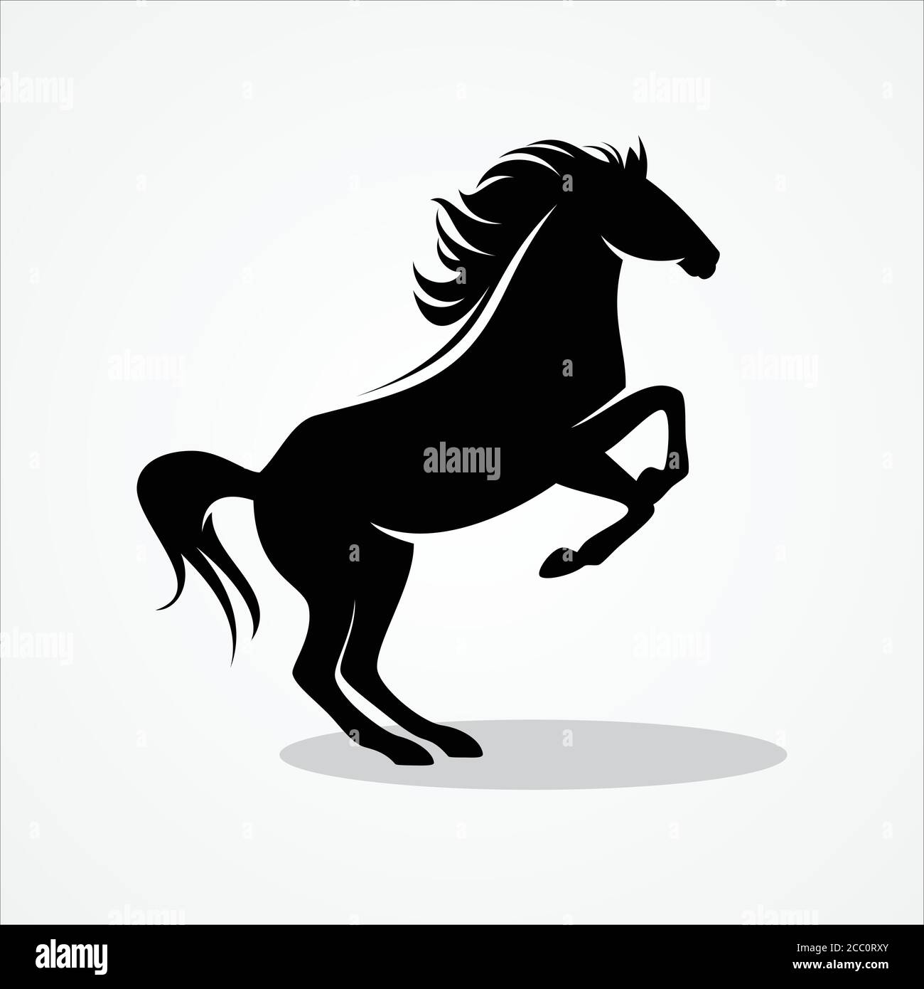 Cavallo in piedi su due zampe icona per il design degli elemen. Silhouette Horse per il design degli elementi. Illustrazione vettoriale EPS.8 EPS.10 Illustrazione Vettoriale
