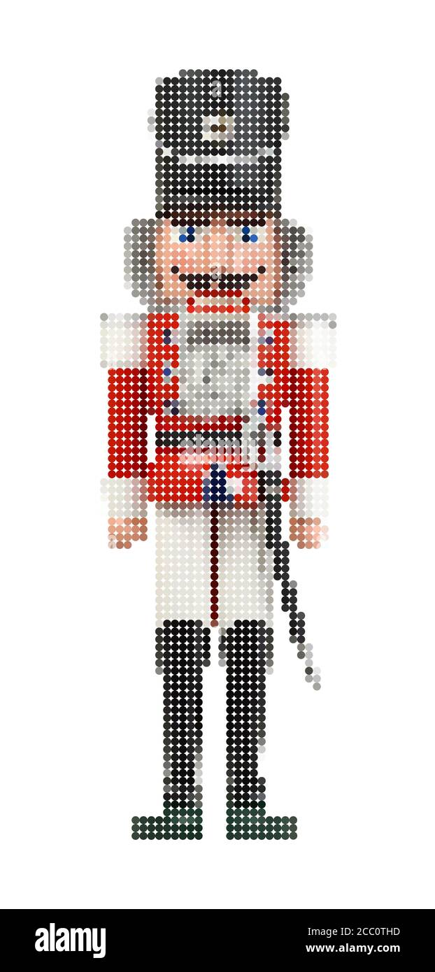 Illustrazione a mosaico di un soldato nutcracker Foto Stock