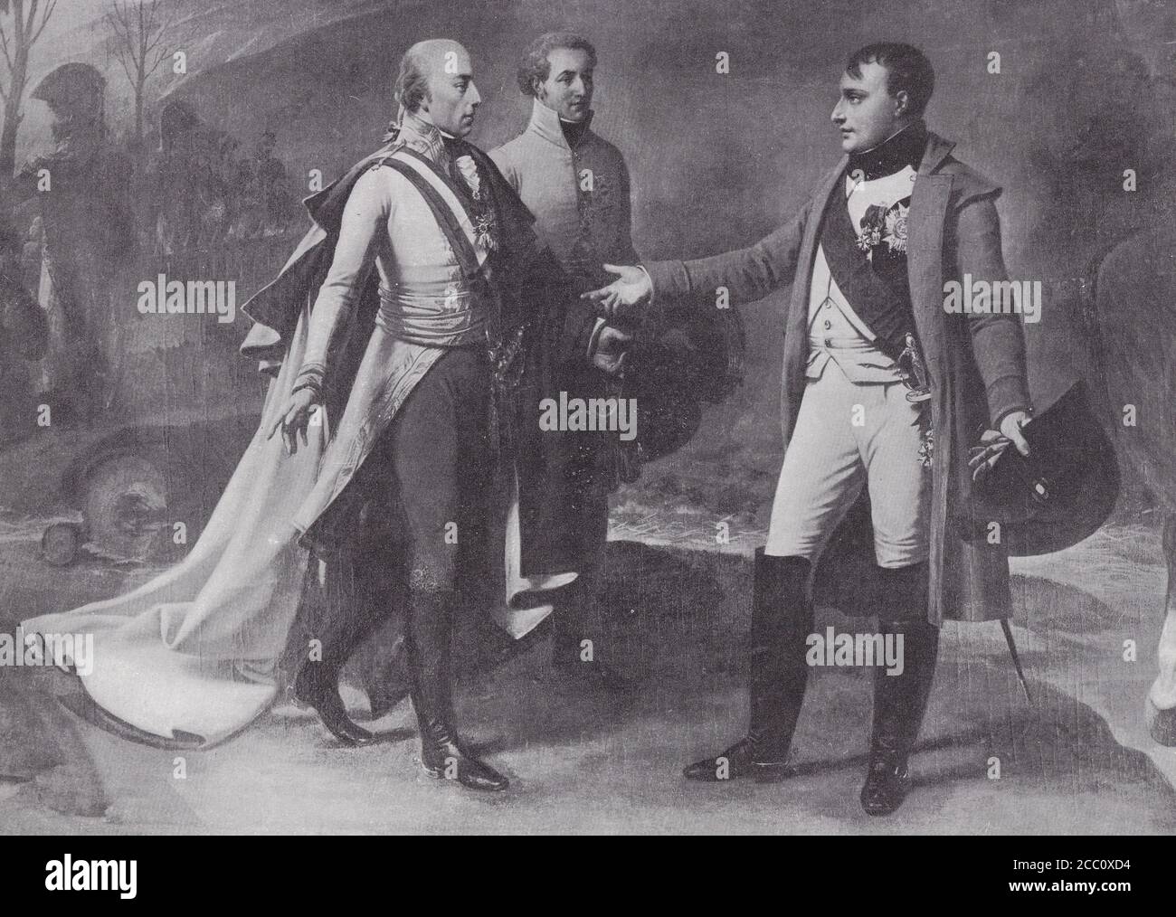Napoleone e Francesco II. Dopo Austerlitz 1805 Foto Stock