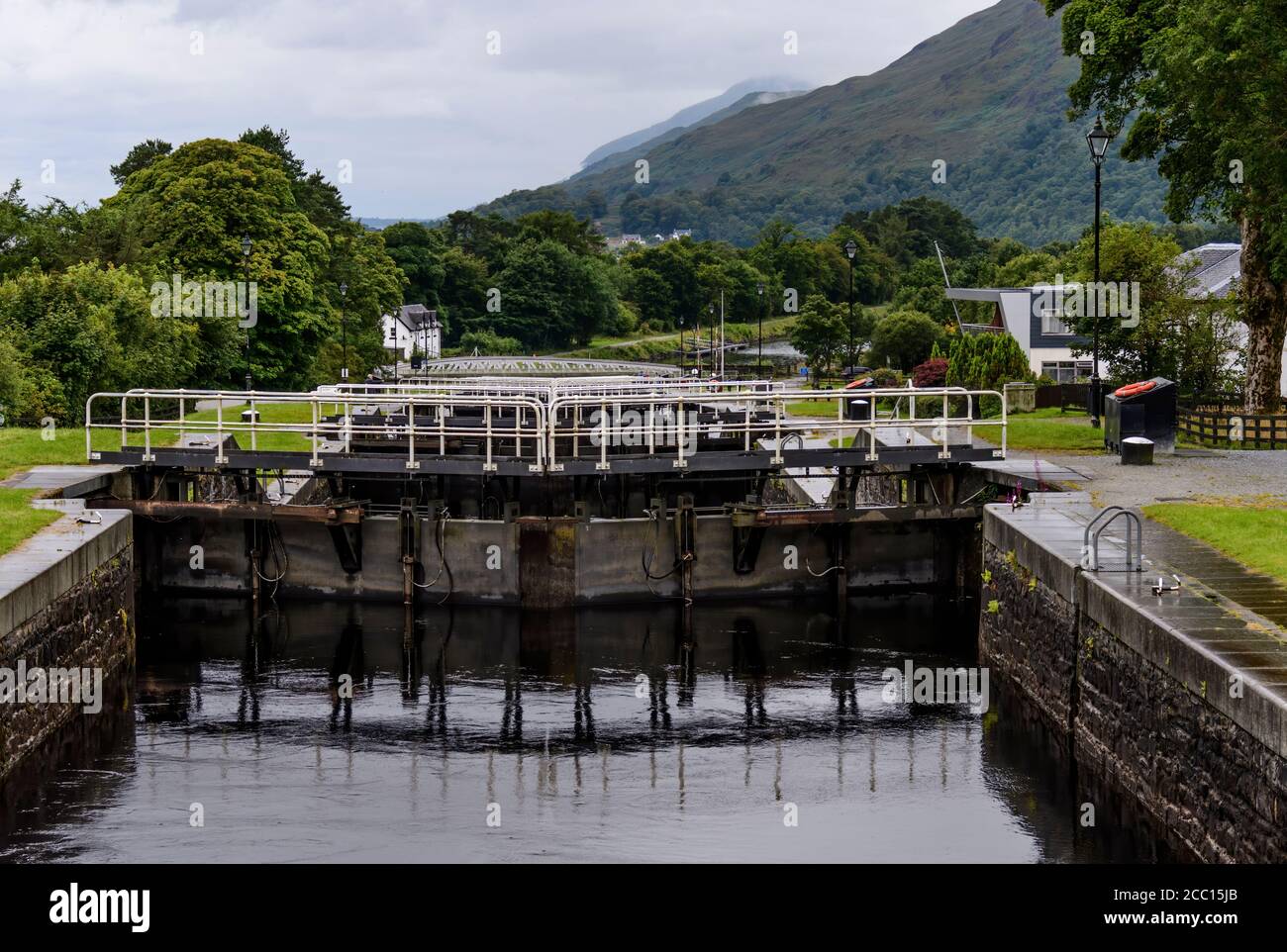 Vista dalla cima della scalinata di Nettuno, il canale di Caledonian, Scozia Foto Stock